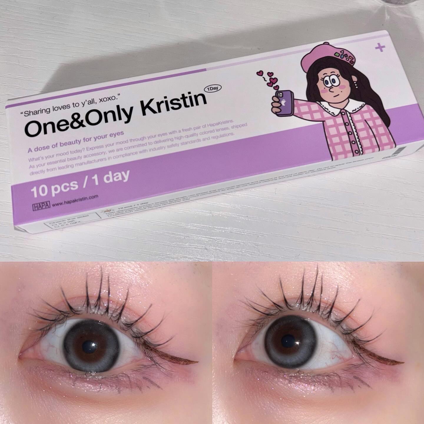 ワンアンドオンリークリスティン/Hapa kristin/カラーコンタクトレンズを使ったクチコミ（3枚目）