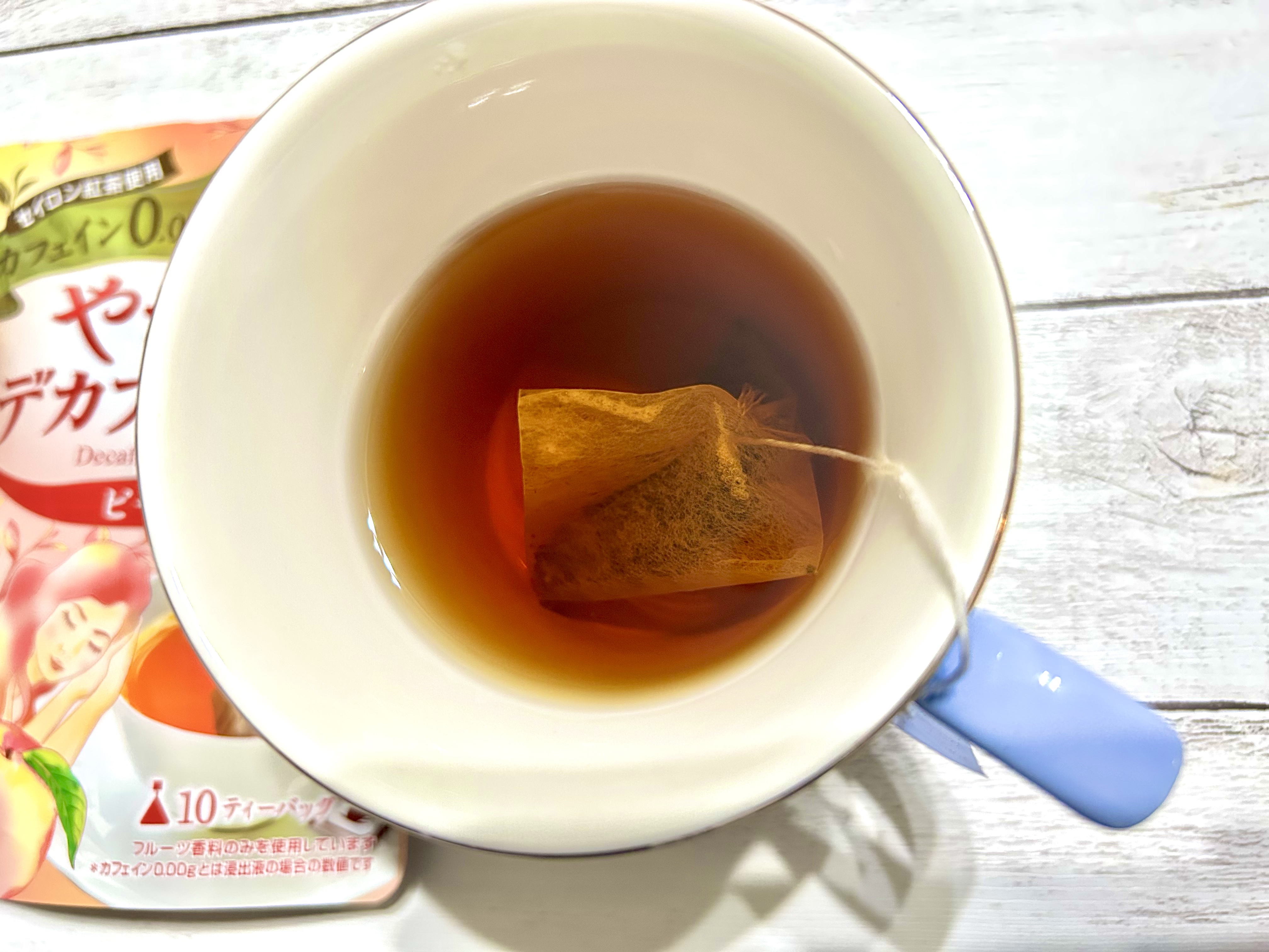 やさしいデカフェ紅茶　ピーチ/ティーブティック/その他ドリンクを使ったクチコミ（2枚目）