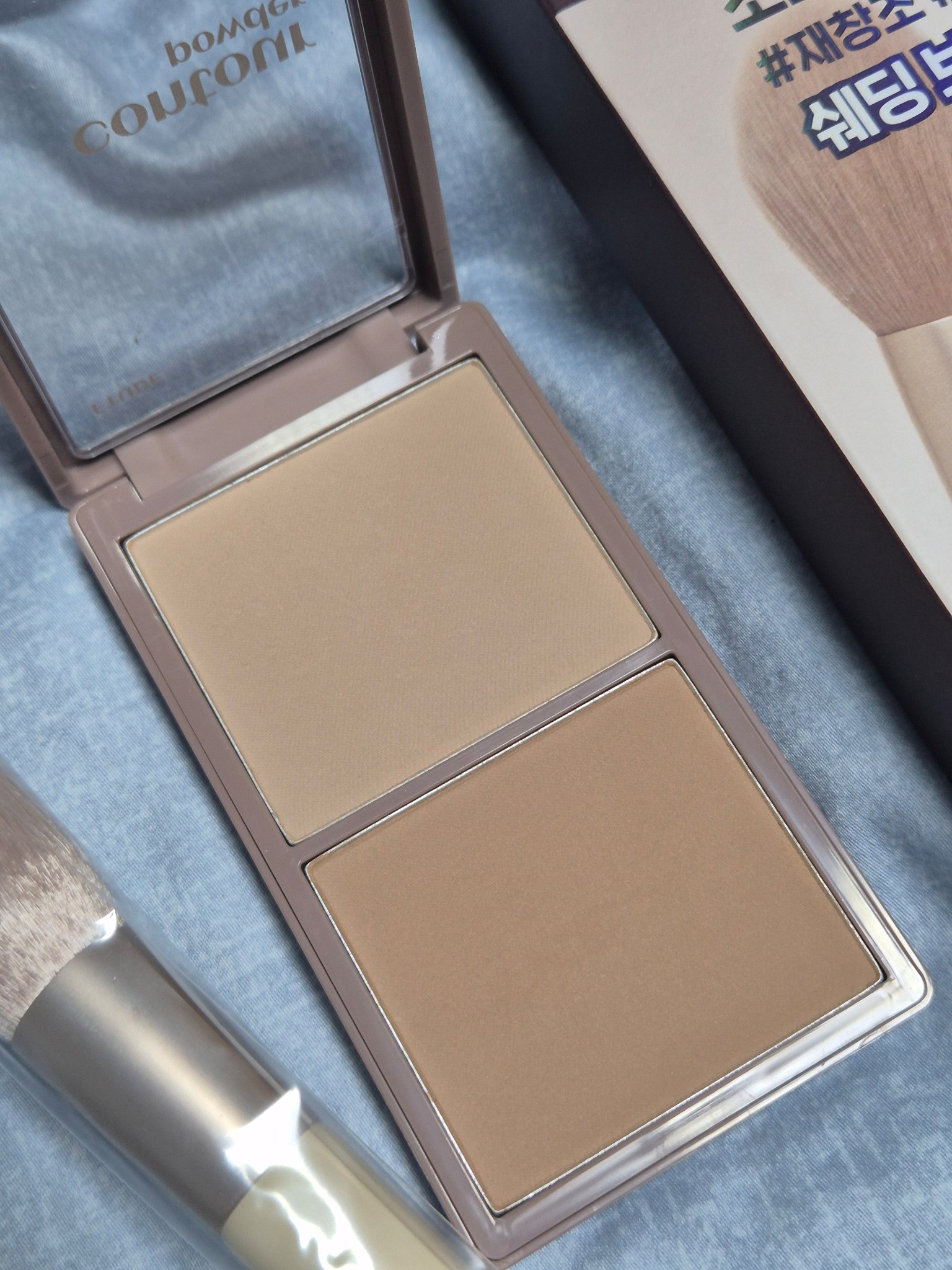 コントゥアパウダー コントゥアパウダー デュアルブラシセット ウォーム(限定品)/ETUDE/シェーディングを使ったクチコミ（1枚目）