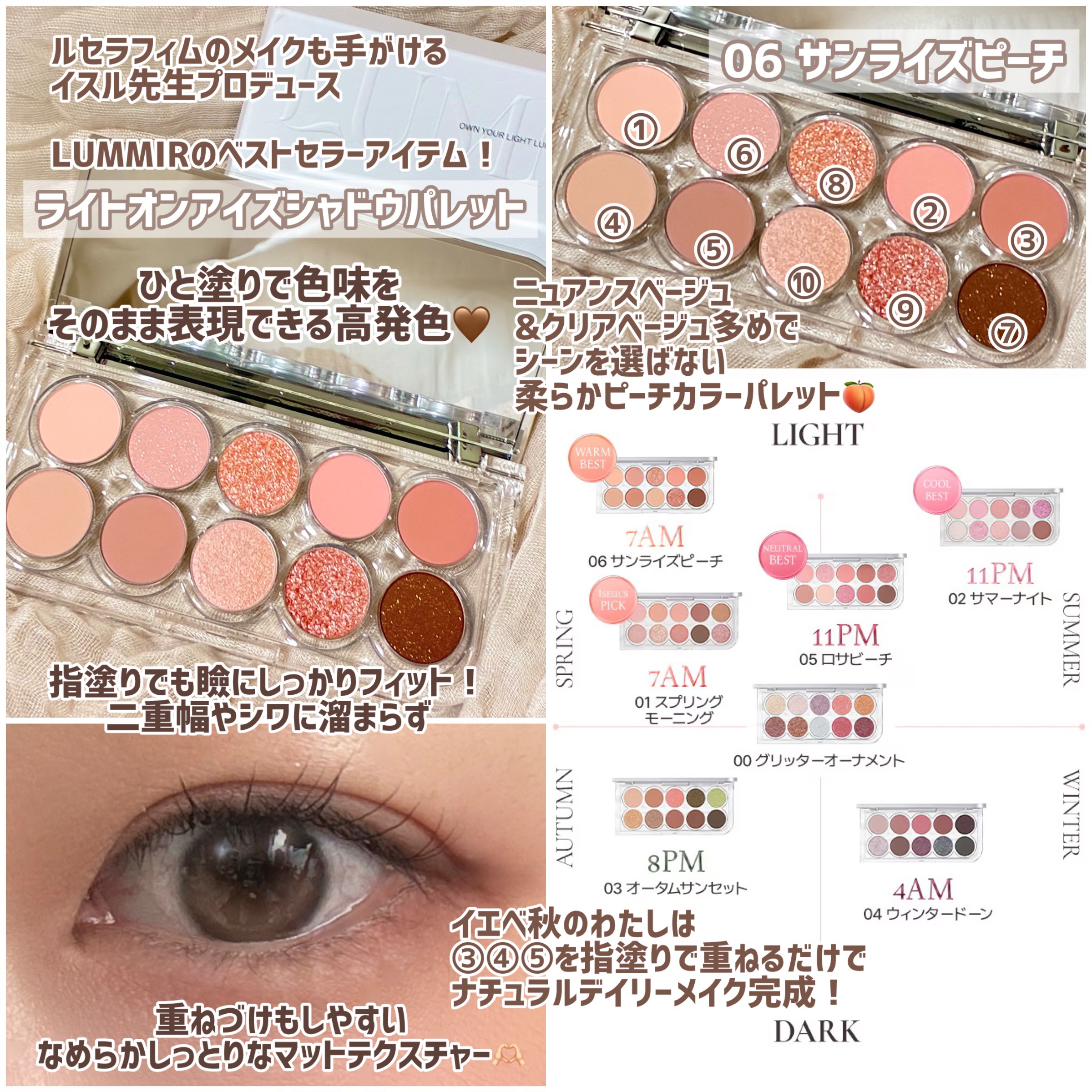 ライトオンアイズシャドウパレット/ルミル/アイシャドウパレットを使ったクチコミ（3枚目）