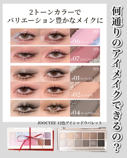 12 Shades Eyeshadow Palette/Joocyee/パウダーアイシャドウを使ったクチコミ(1枚目)
