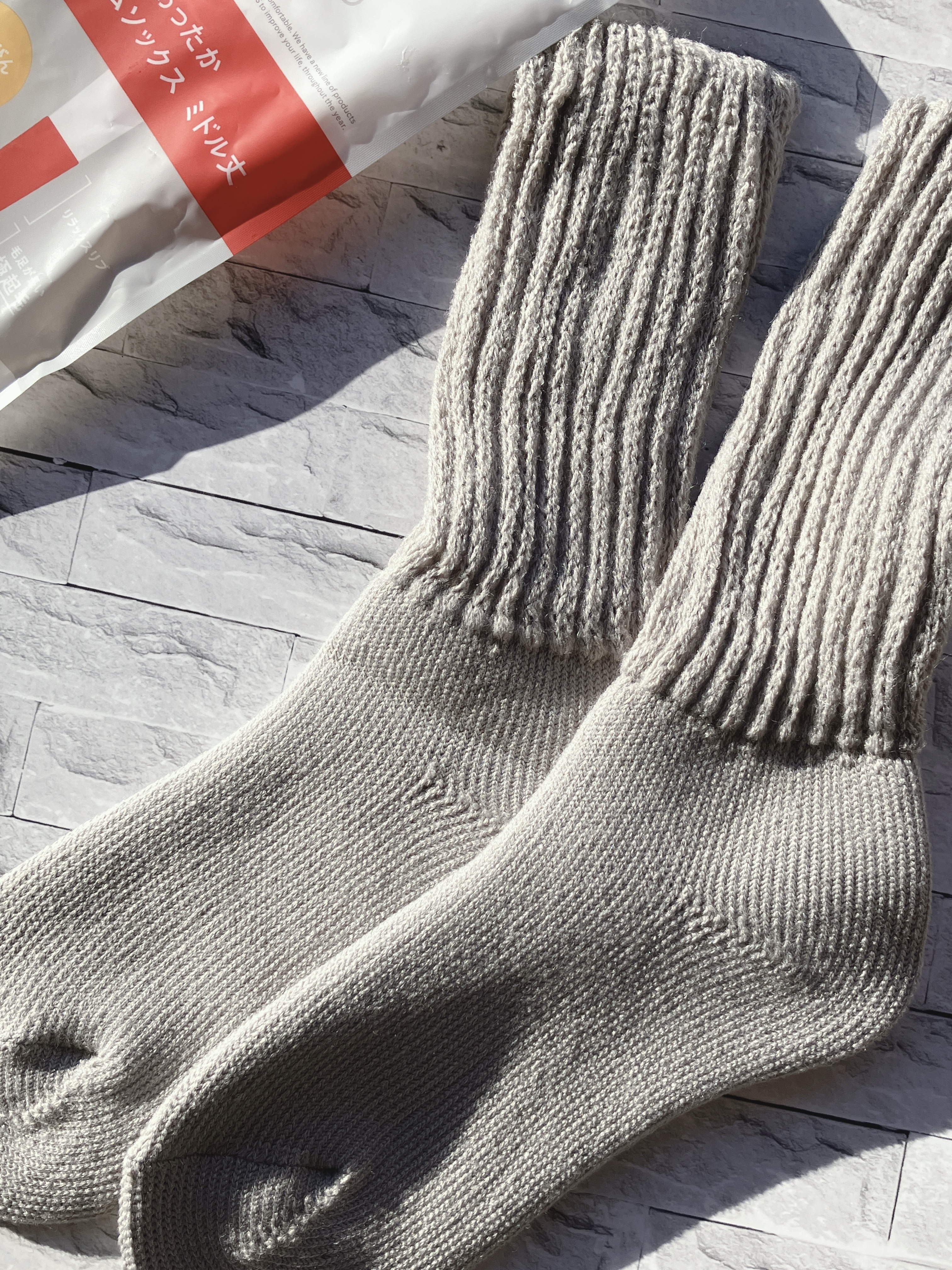 &ONDO 起毛であったかルームソックス　ミドル丈/サーモス/暖かい靴下を使ったクチコミ（3枚目）