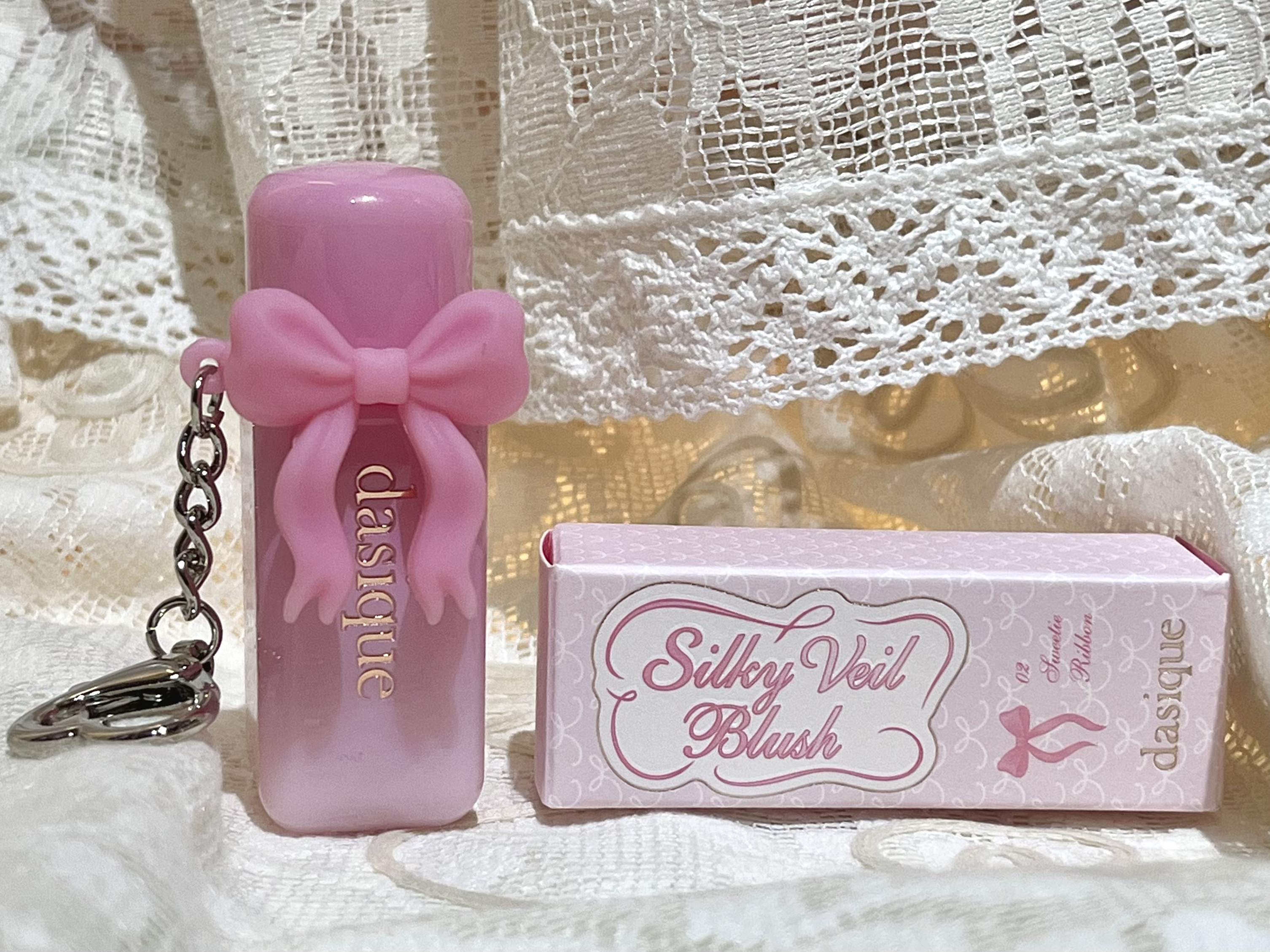 シルキーベールブラッシュ 02 スウィーティーリボン/dasique/リキッドチークを使ったクチコミ（1枚目）