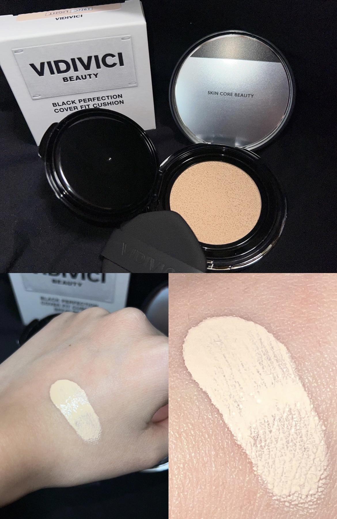 VIDIVICI ヌードパーフェクションスキンフィットクッションのクチコミ「💎【ビディビーチ ブラックパーフェクション カバーフィットクッション】💎

これ、本気で崩れな.....」（2枚目）