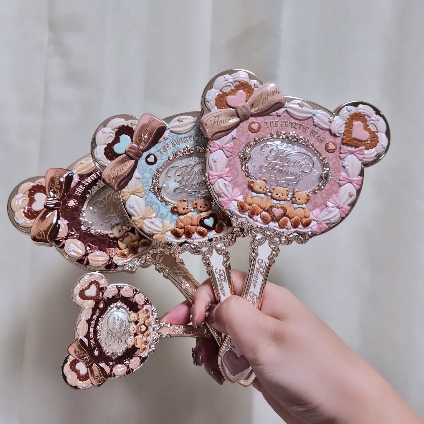 試してみた】スウィーティーベアシリーズ ハンドミラー FlowerKnowsの