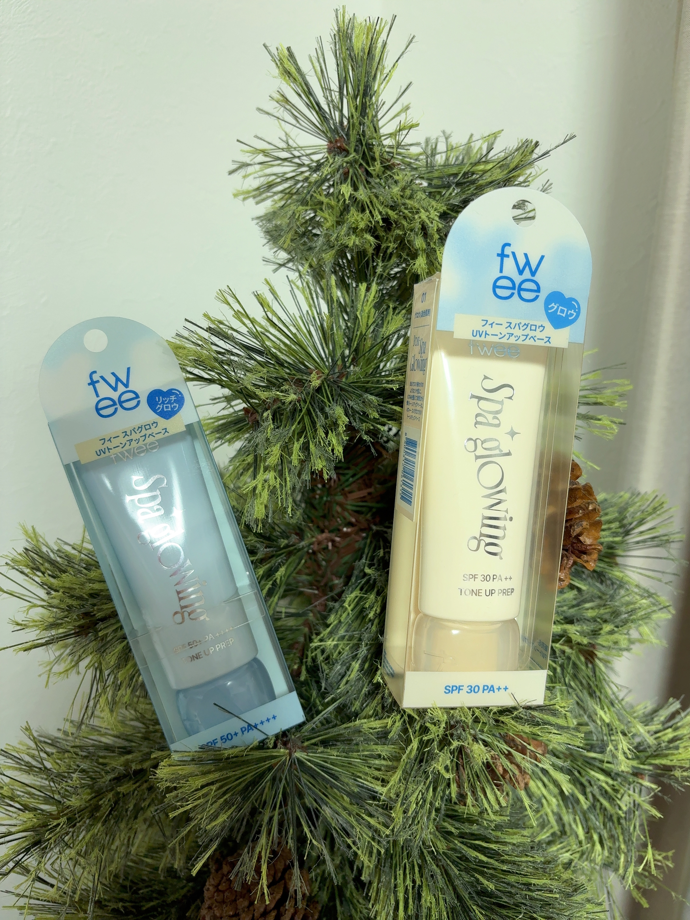 スパグロウUVトーンアップベース 01 グロウ/fwee/化粧下地を使ったクチコミ（3枚目）