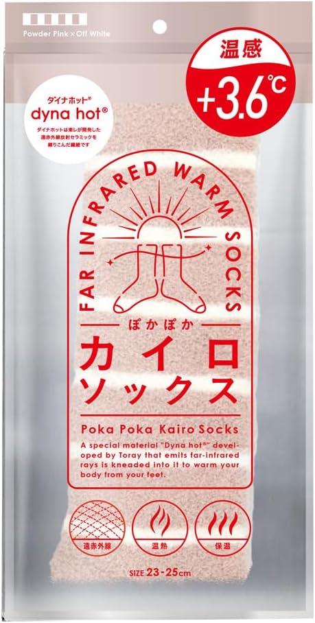 ぽかぽかカイロソックス 【旧】03 Powder Pink×Off White