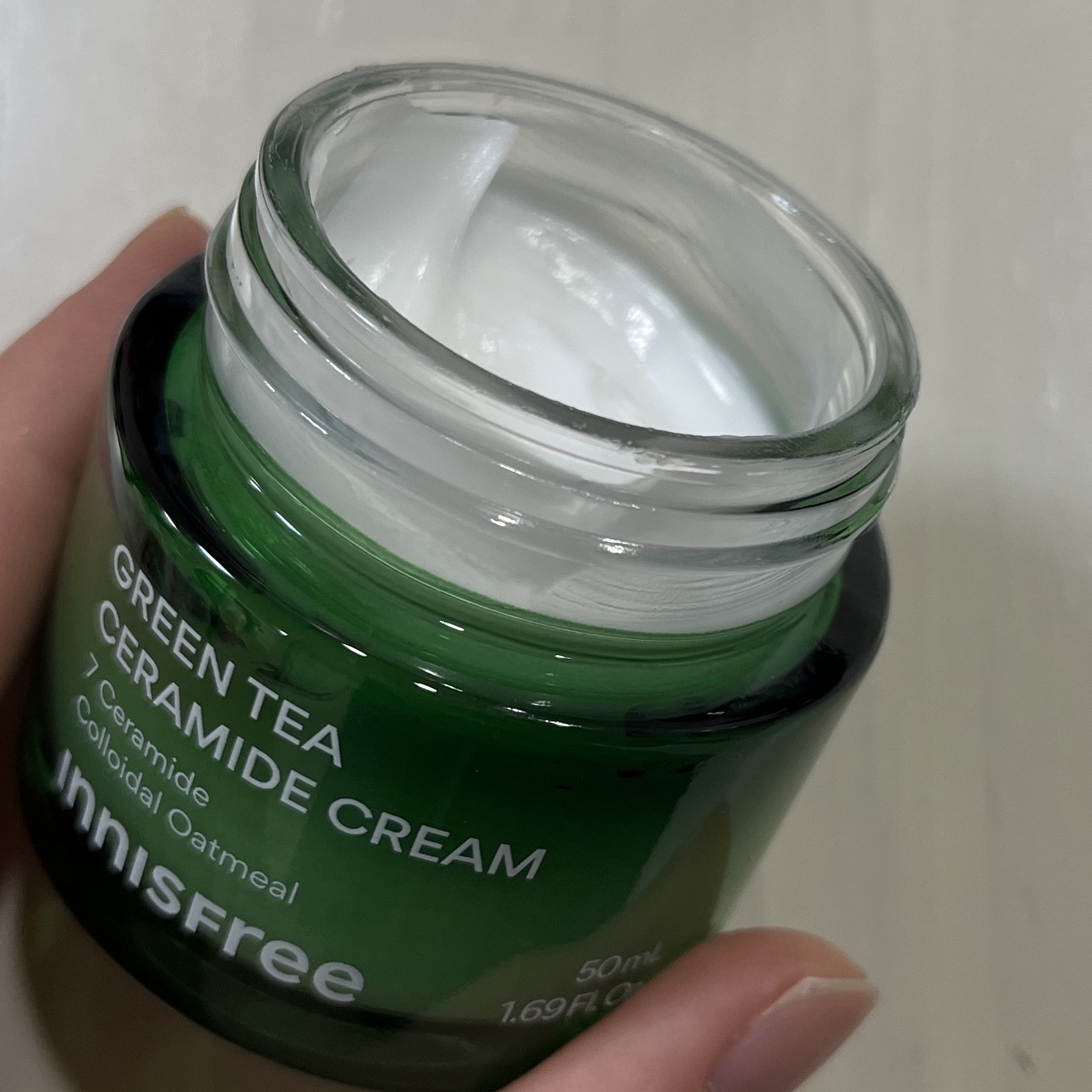 グリーンティー セラミド バリア クリーム​/innisfree/フェイスクリームを使ったクチコミ（1枚目）
