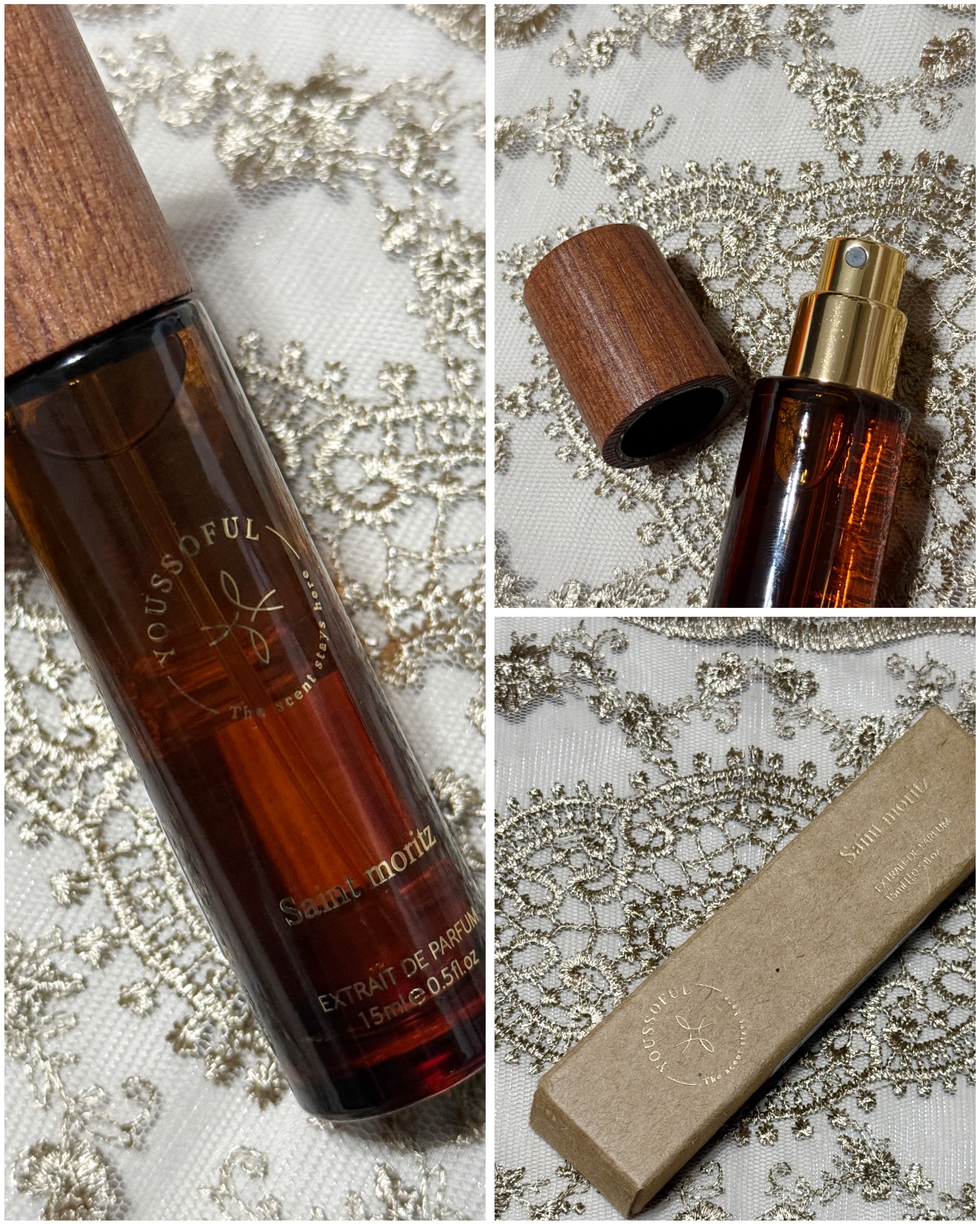 Youssoful【PR】
15mのミニサイズの香水🫧
ポーチにinしてサッと取り出せるの良かった🥰

▶︎Saint Moritz：香ばしいフローラルノートと
柔らかいムスクとバニラの香り 
フルーティーなんだけどしっとり深みのある
