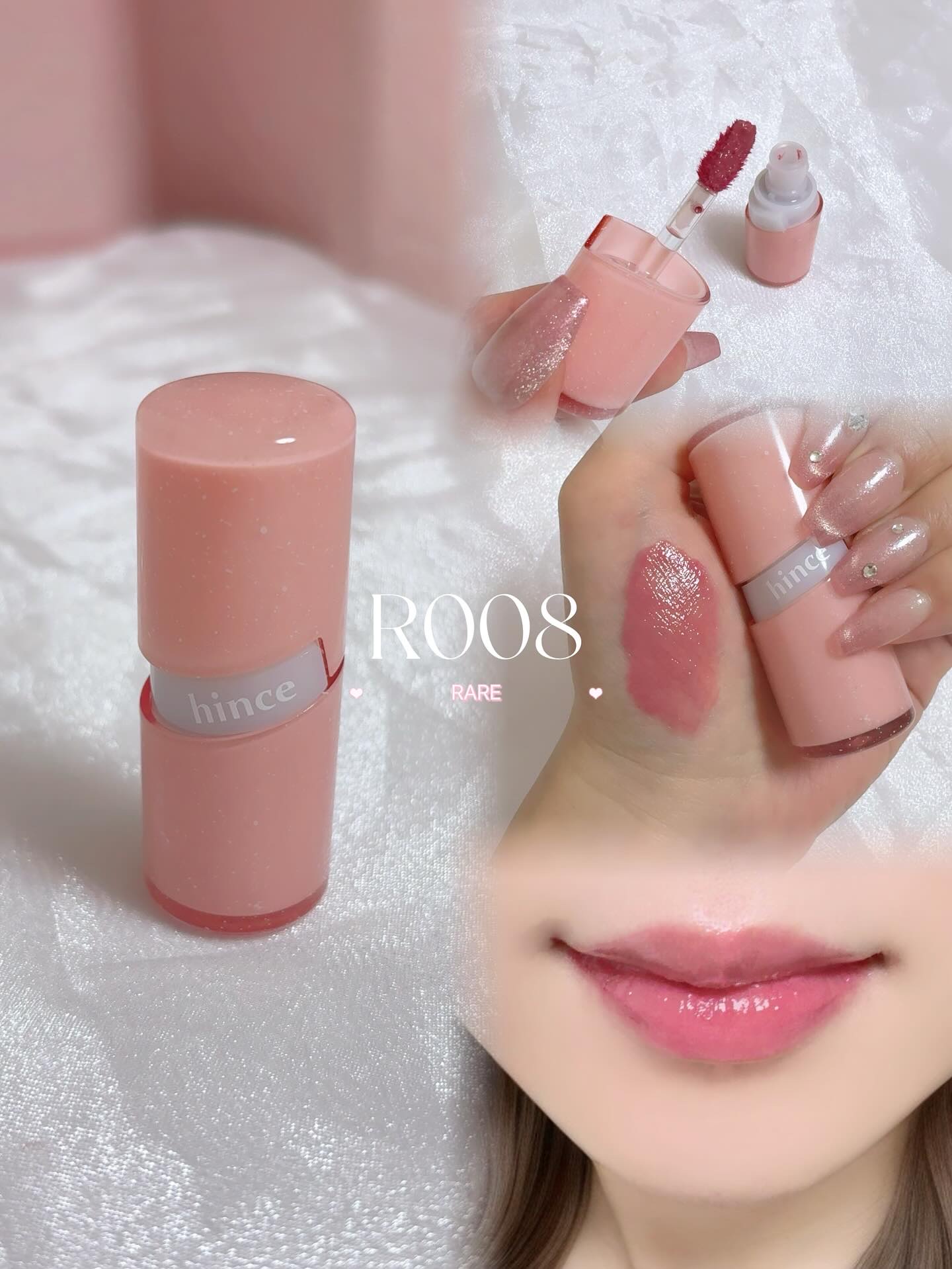 ロウグロウジェルティント R018 レアピーチ（ミニ）/hince/リップティントを使ったクチコミ（2枚目）