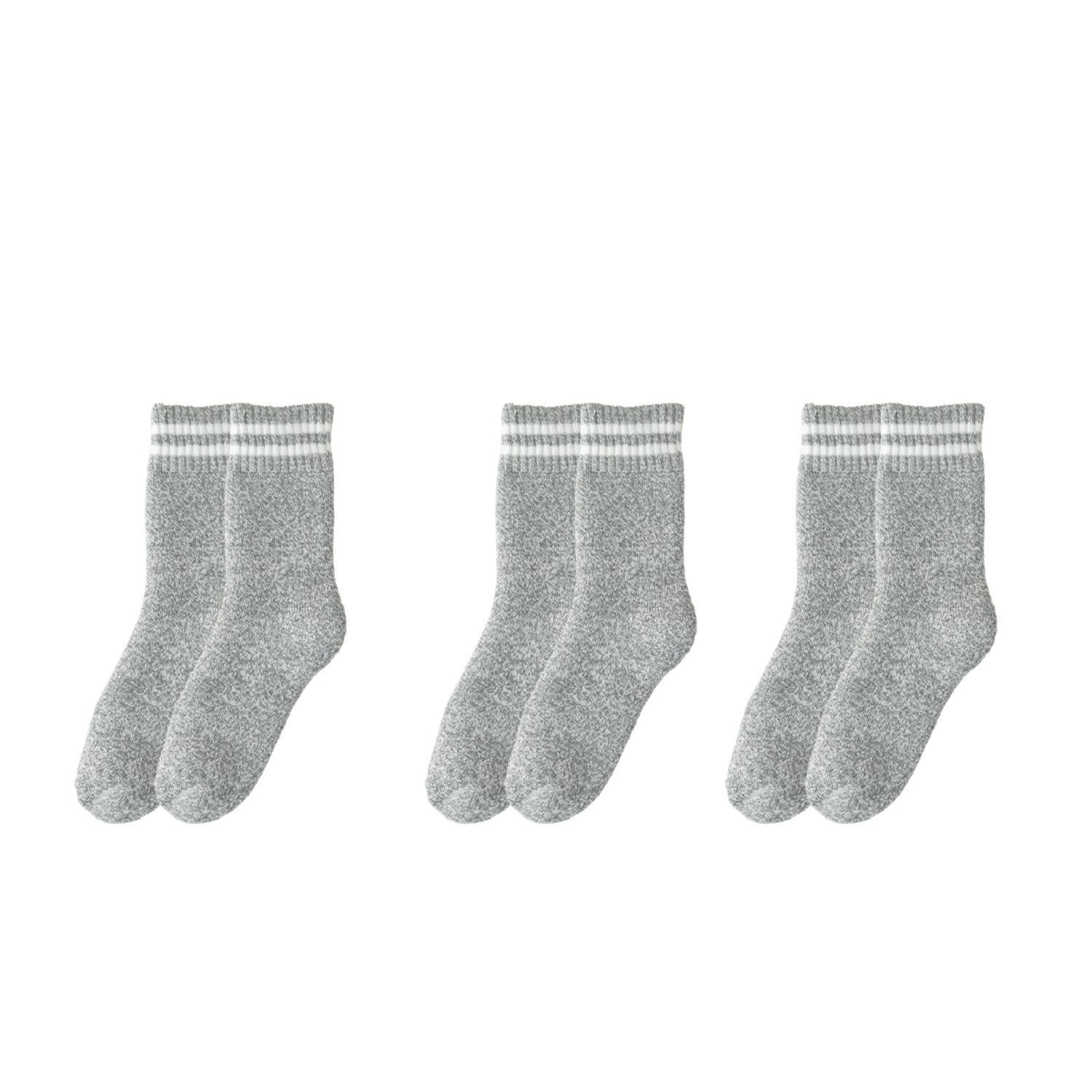 靴下 3足組 ライトグレー