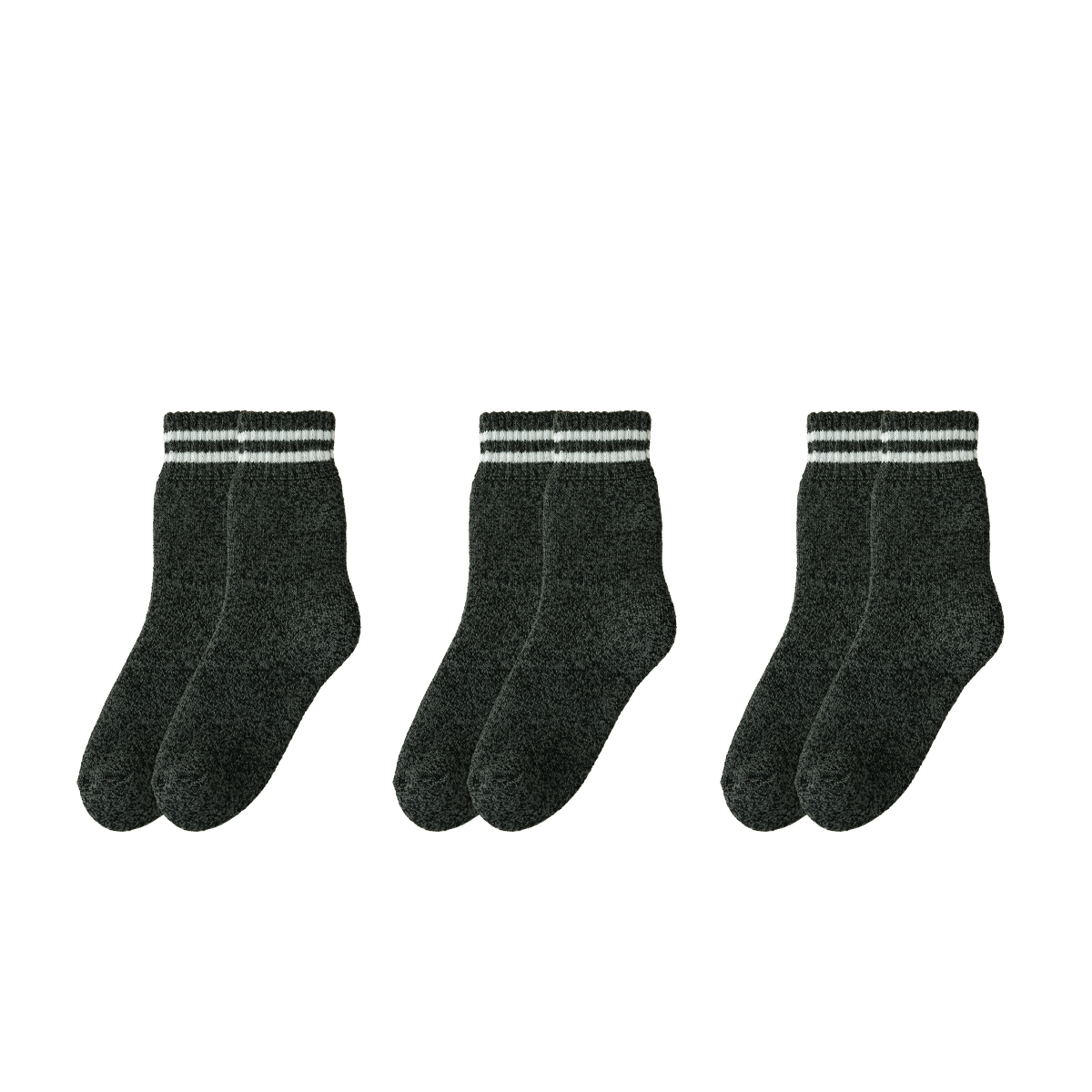靴下 3足組 緑黒