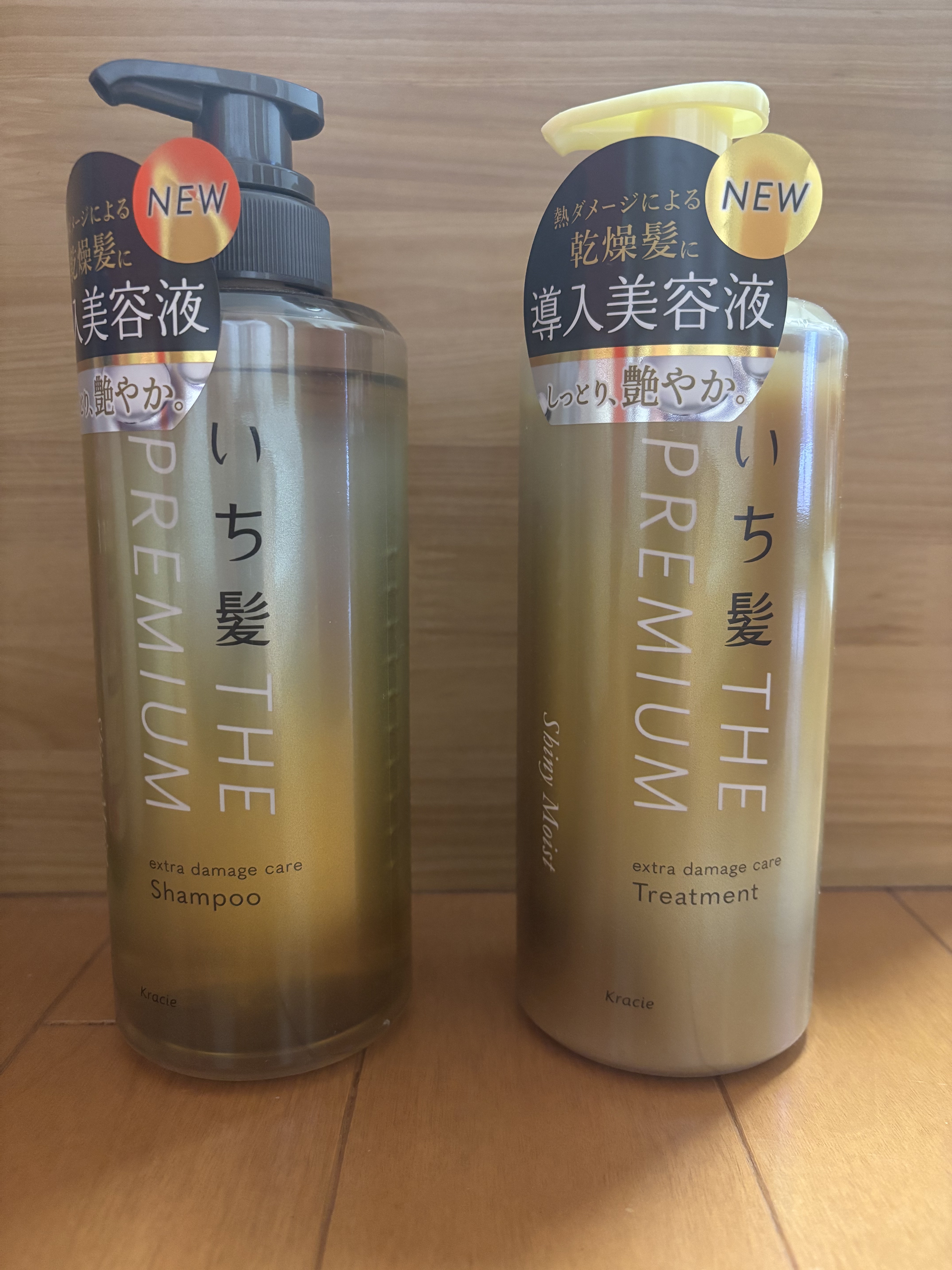 THE PREMIUM エクストラダメージケアシャンプー／トリートメント（シャイニーモイスト） トリートメント ポンプ 480g/いち髪/市販シャンプーを使ったクチコミ（1枚目）