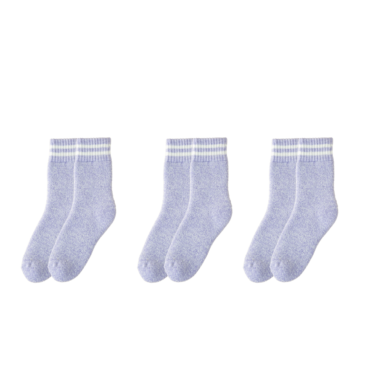 靴下 3足組 パープル