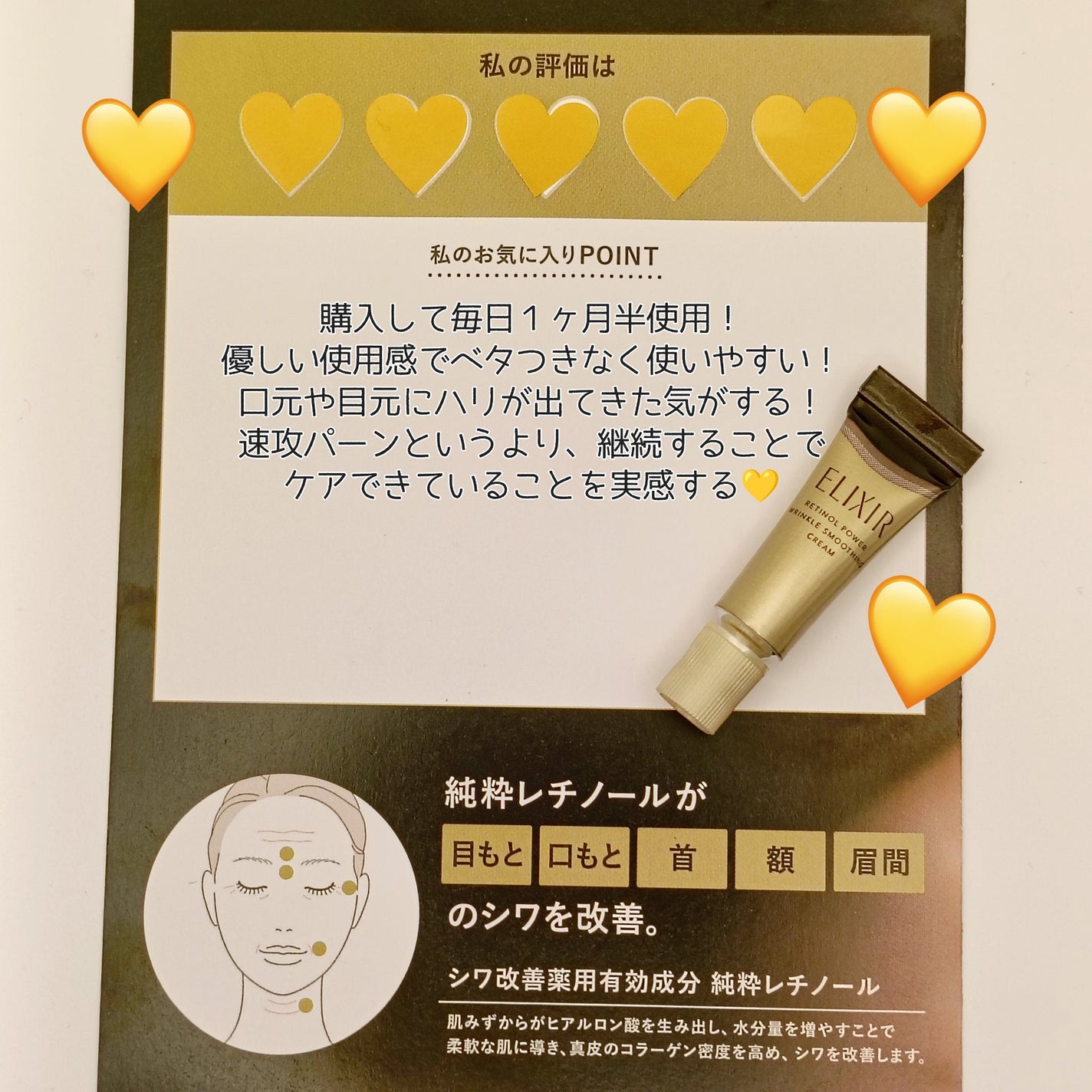 レチノパワー リンクルクリーム /エリクシール/アイケア・アイクリームを使ったクチコミ(1枚目)
