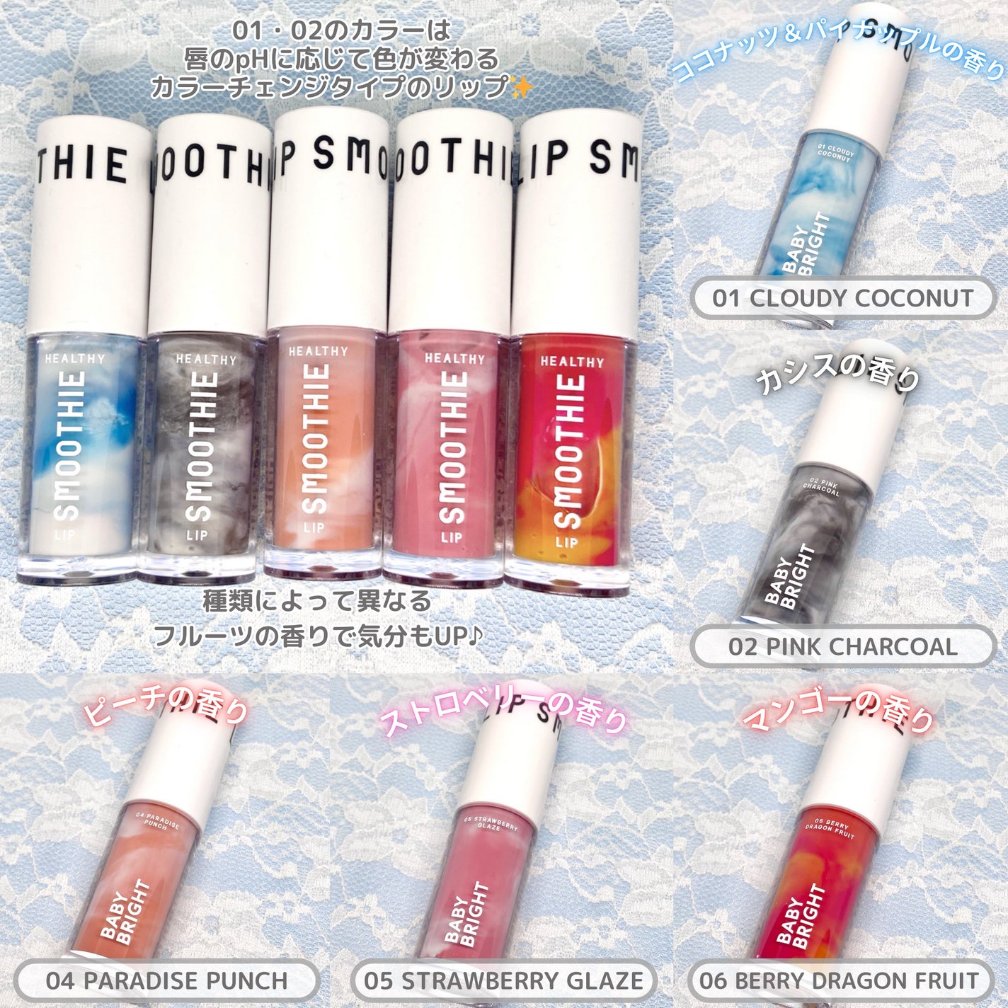 BabyBright ヘルシースムージーリップ/BabyBright/リップグロスを使ったクチコミ(2枚目)