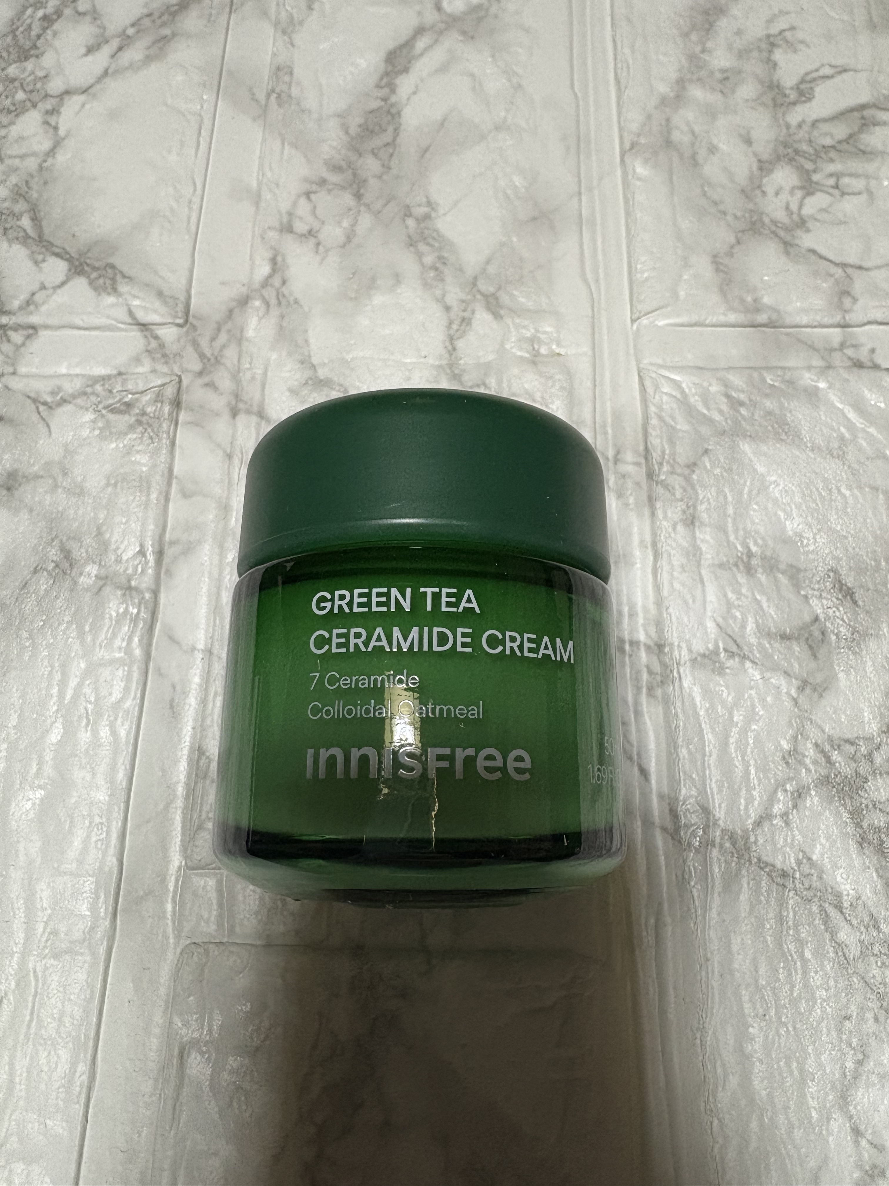 グリーンティー セラミド バリア クリーム​/innisfree/フェイスクリームを使ったクチコミ（2枚目）