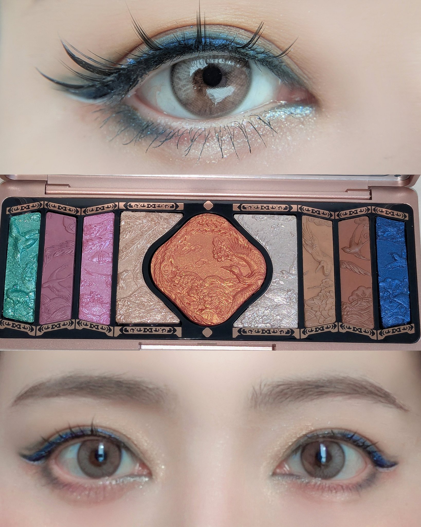 牡丹鏤月浮雕  百鳥朝鳳/花西子/アイシャドウパレットを使ったクチコミ（2枚目）