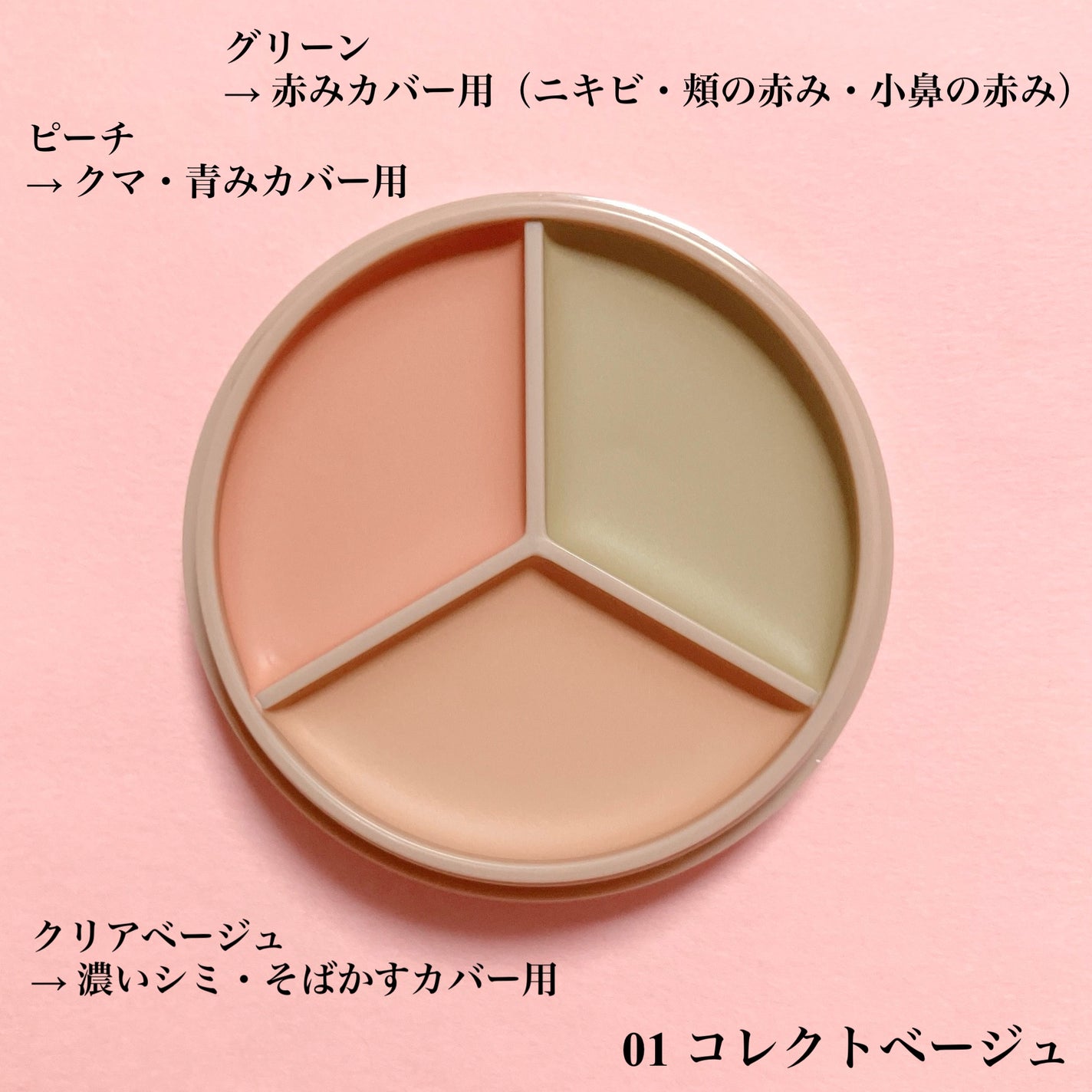 カバーパーフェクション トリプル ポット コンシーラー/the SAEM/パレットコンシーラーを使ったクチコミ(2枚目)