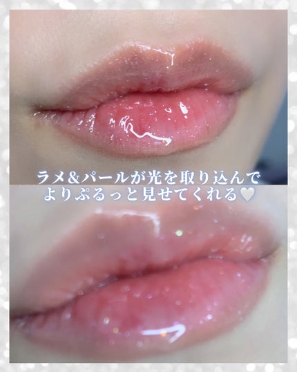 CandyDoll トリートメントケアグロスのクチコミ「 きらっと雪の結晶を溶かしたみたいなぷるラメグロス⛄️🫧
CandyDollの冬の限定カラー可.....」(3枚目)