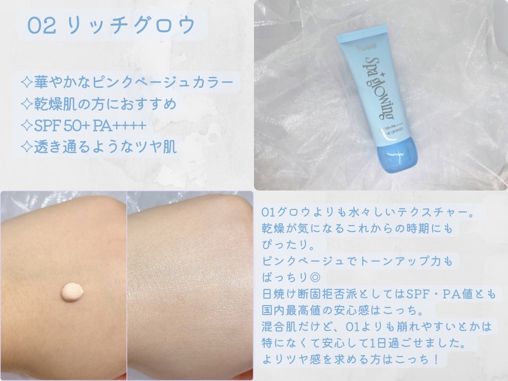 スパグロウUVトーンアップベース/fwee/化粧下地を使ったクチコミ(3枚目)