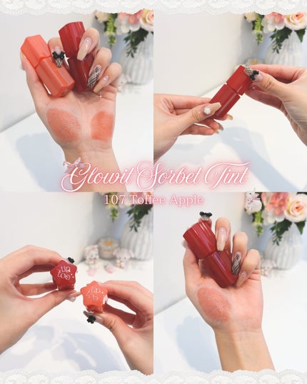 グロウイットソルベティント/tiptoe/リップティントを使ったクチコミ(5枚目)