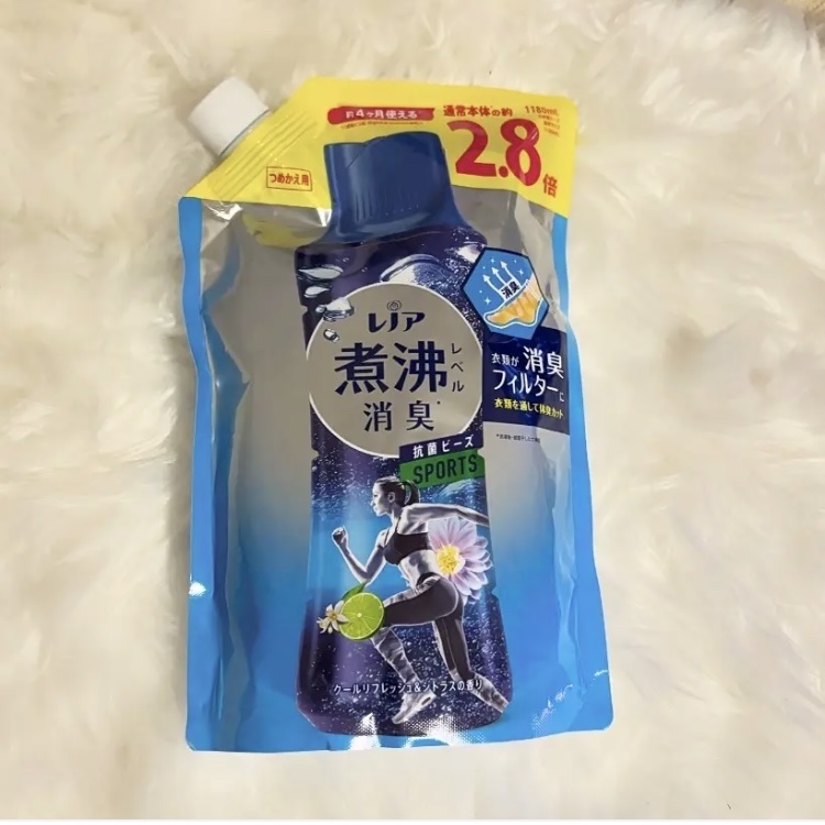 レノア 超消臭+ 抗菌ビーズ スポーツ クールリフレッシュ/花王/柔軟剤を使ったクチコミ（1枚目）