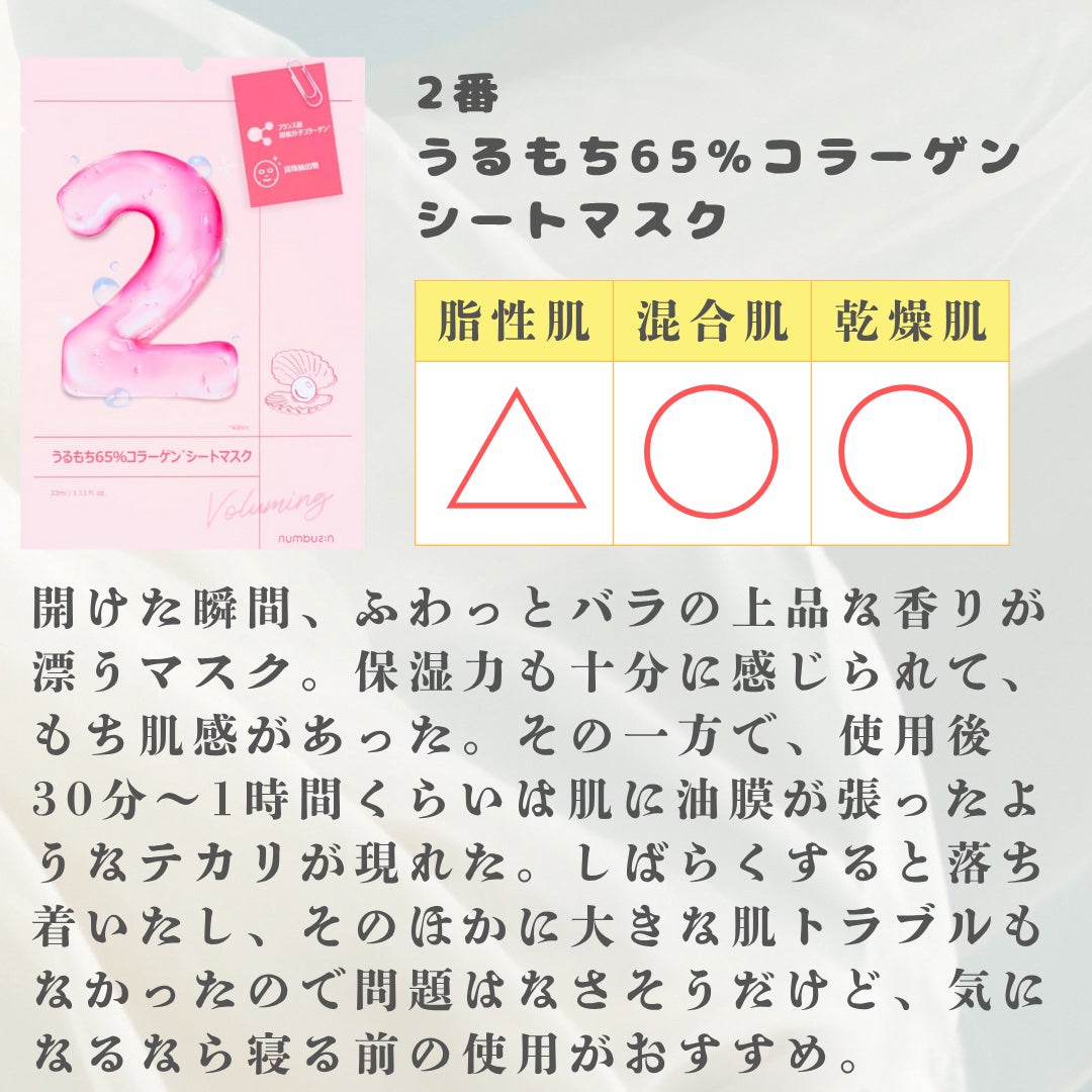 3番 すべすべキメケアシートマスク/numbuzin/シートマスク・パックを使ったクチコミ(3枚目)