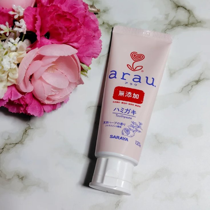 arau.(アラウ) せっけんハミガキのクチコミ「サラヤ　アラウ.ハミガキ
〔無添加＋天然ハーブのやさしさ〕

植物から生まれたせっけん成分

.....」（1枚目）