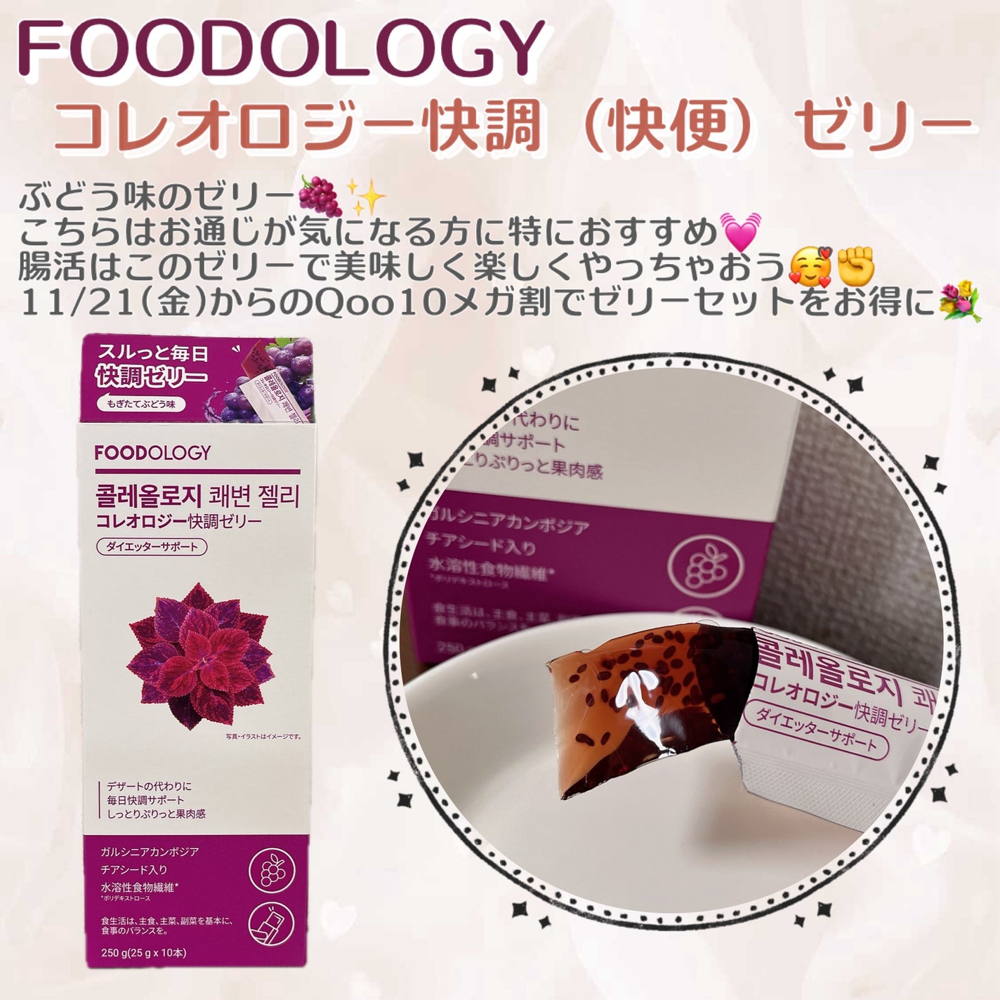 コレオロジー快調ゼリー/FOODOLOGY/健康サプリメントを使ったクチコミ(1枚目)