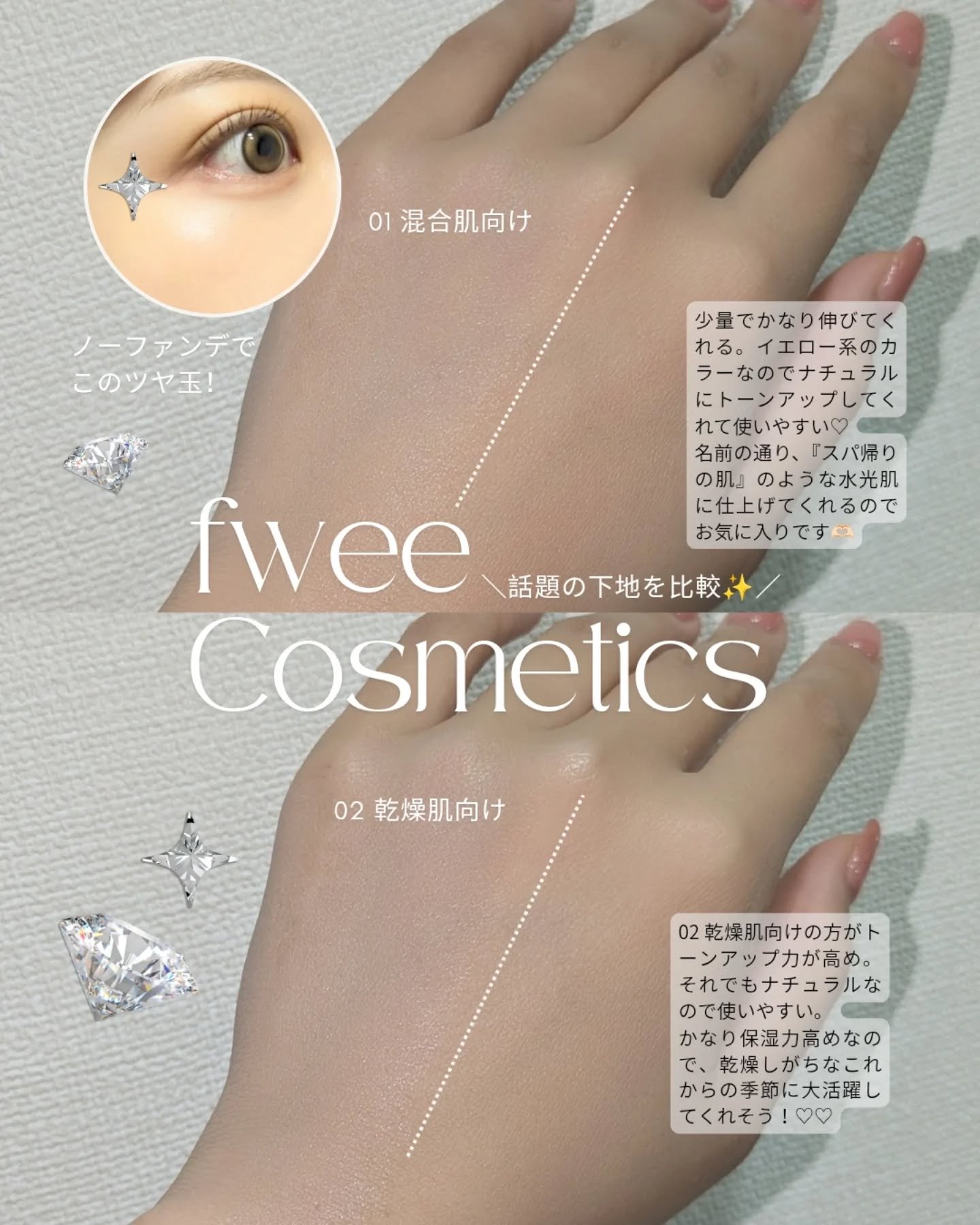 スパグロウUVトーンアップベース/fwee/化粧下地を使ったクチコミ（2枚目）