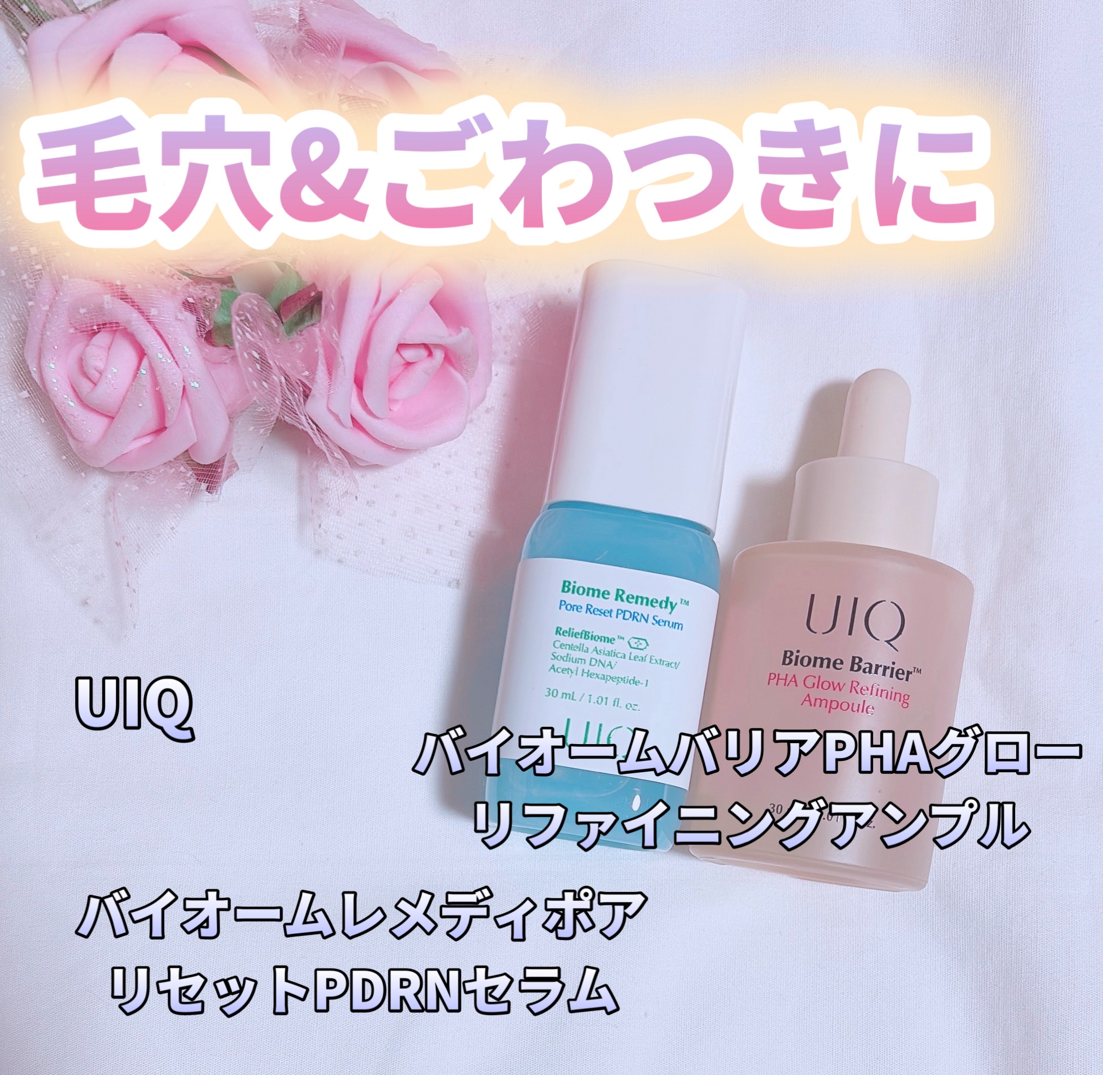ꢭ UIQ ꢭ 
⁡
୨୧ バイオームレメディポアリセットPDRNセラム
୨୧ バイオームバリアPHAグローリファイニングアンプル
﹍｡﹍｡﹍｡﹍｡﹍｡﹍｡
⁡
#PR
UIQ様の
モニターイベントで頂きました
⁡
⁡
⸜ バイオームレメデ