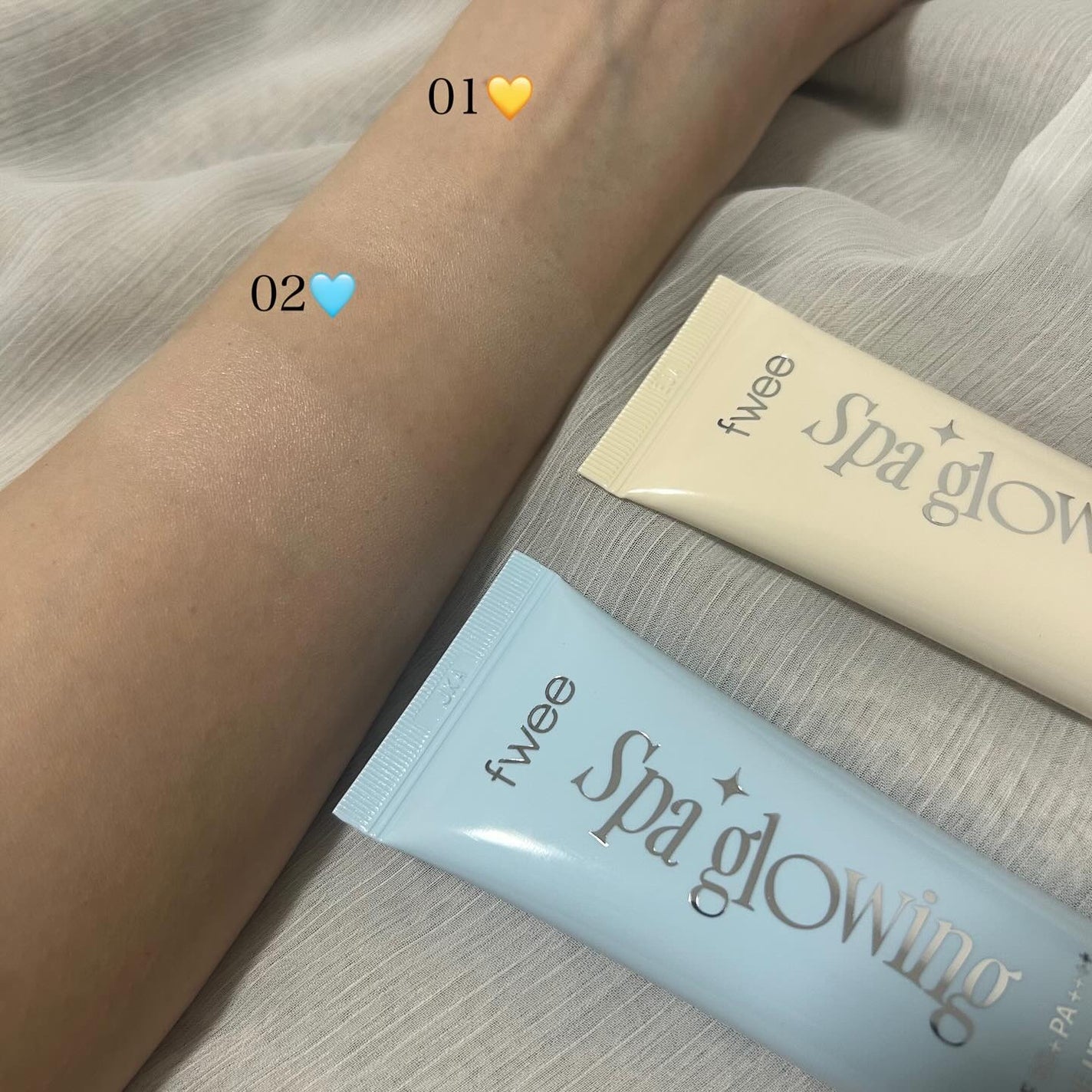 スパグロウUVトーンアップベース/fwee/化粧下地を使ったクチコミ(3枚目)