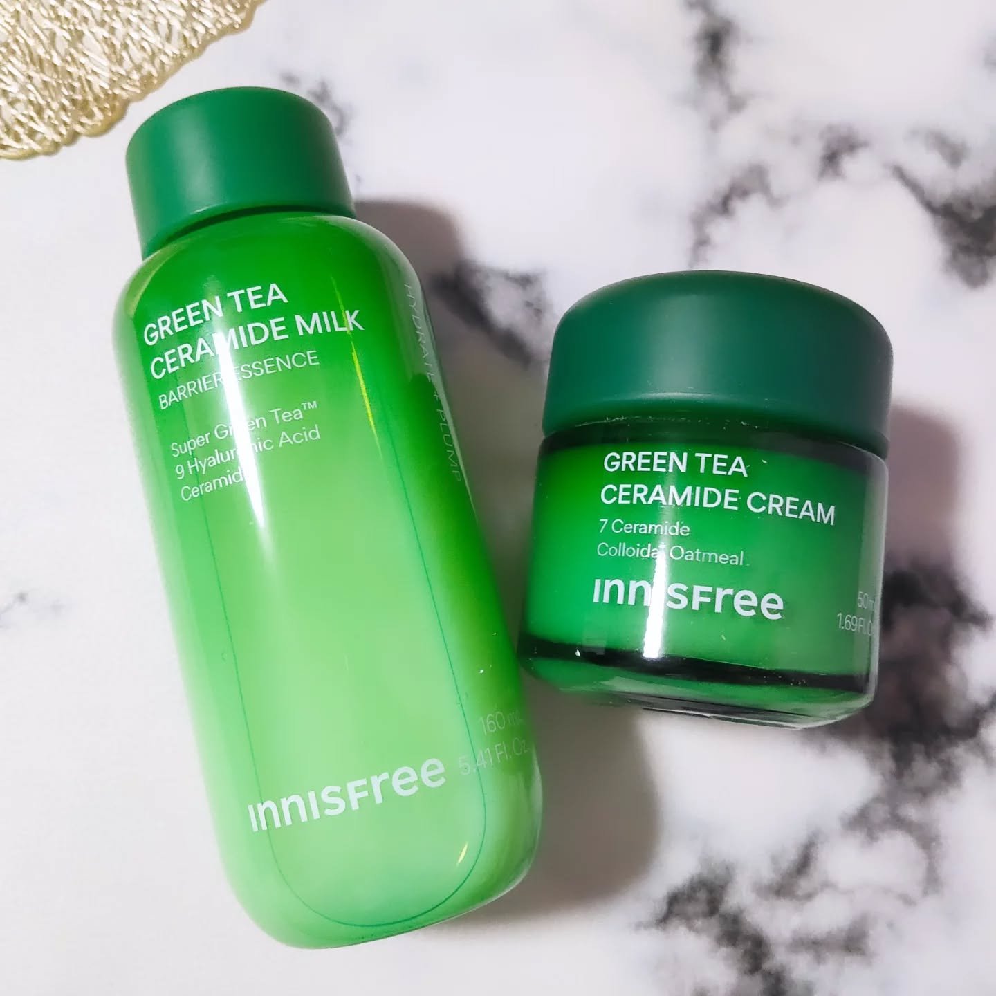 グリーンティー セラミド バリア クリーム​/innisfree/フェイスクリームを使ったクチコミ（2枚目）
