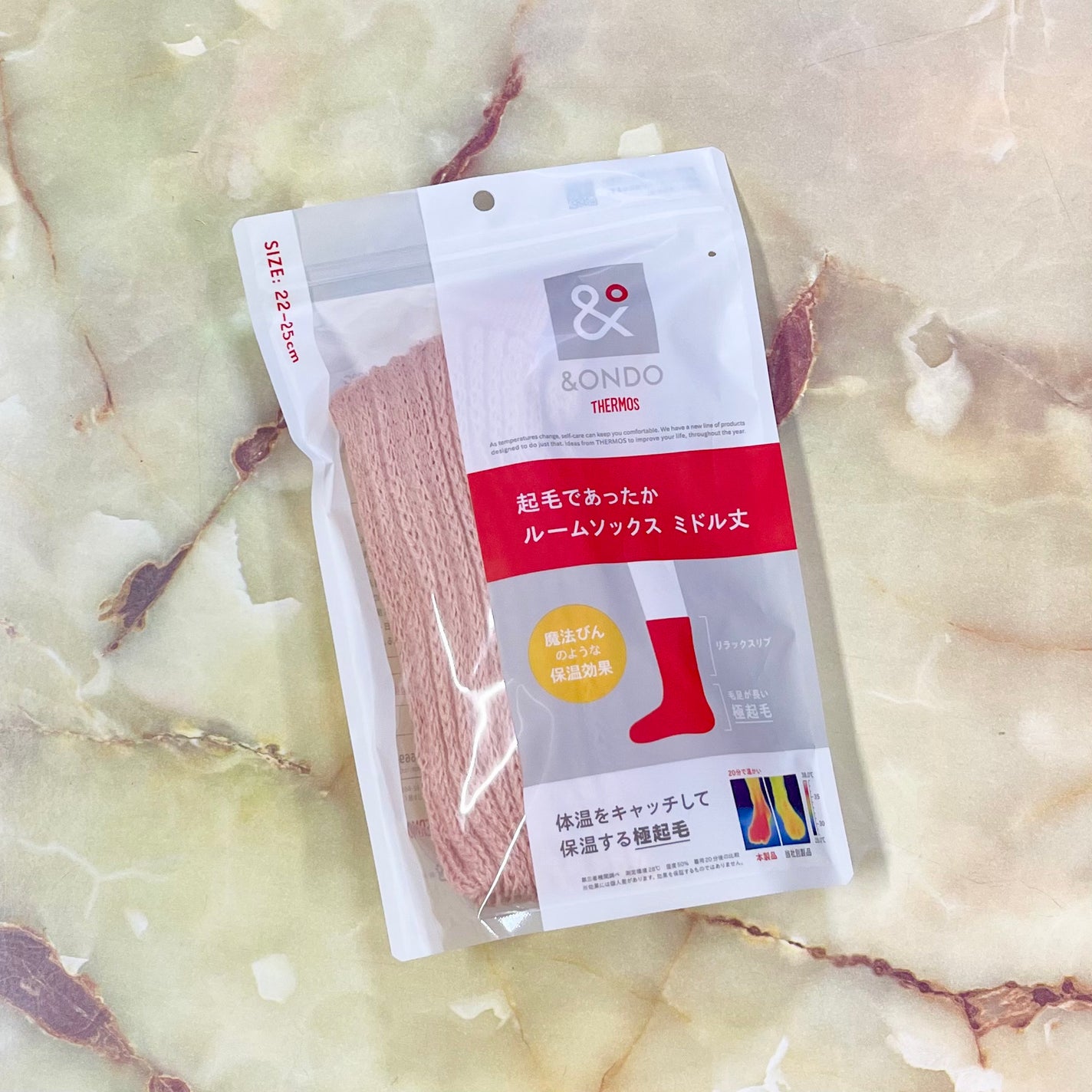 起毛であったかルームソックス/&ONDO/暖かい靴下を使ったクチコミ(2枚目)