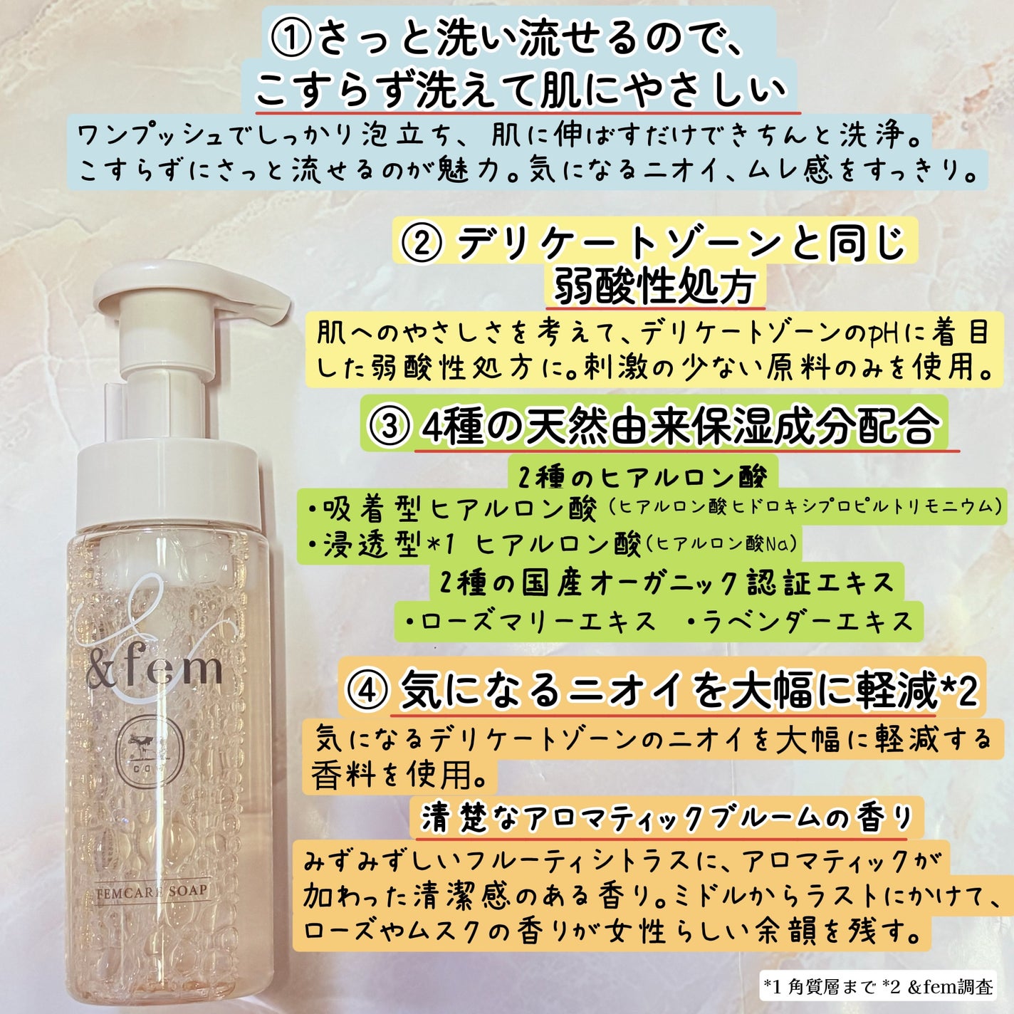 アンドフェム フェムケア泡ソープ/&fem/デリケートゾーンケアを使ったクチコミ(4枚目)