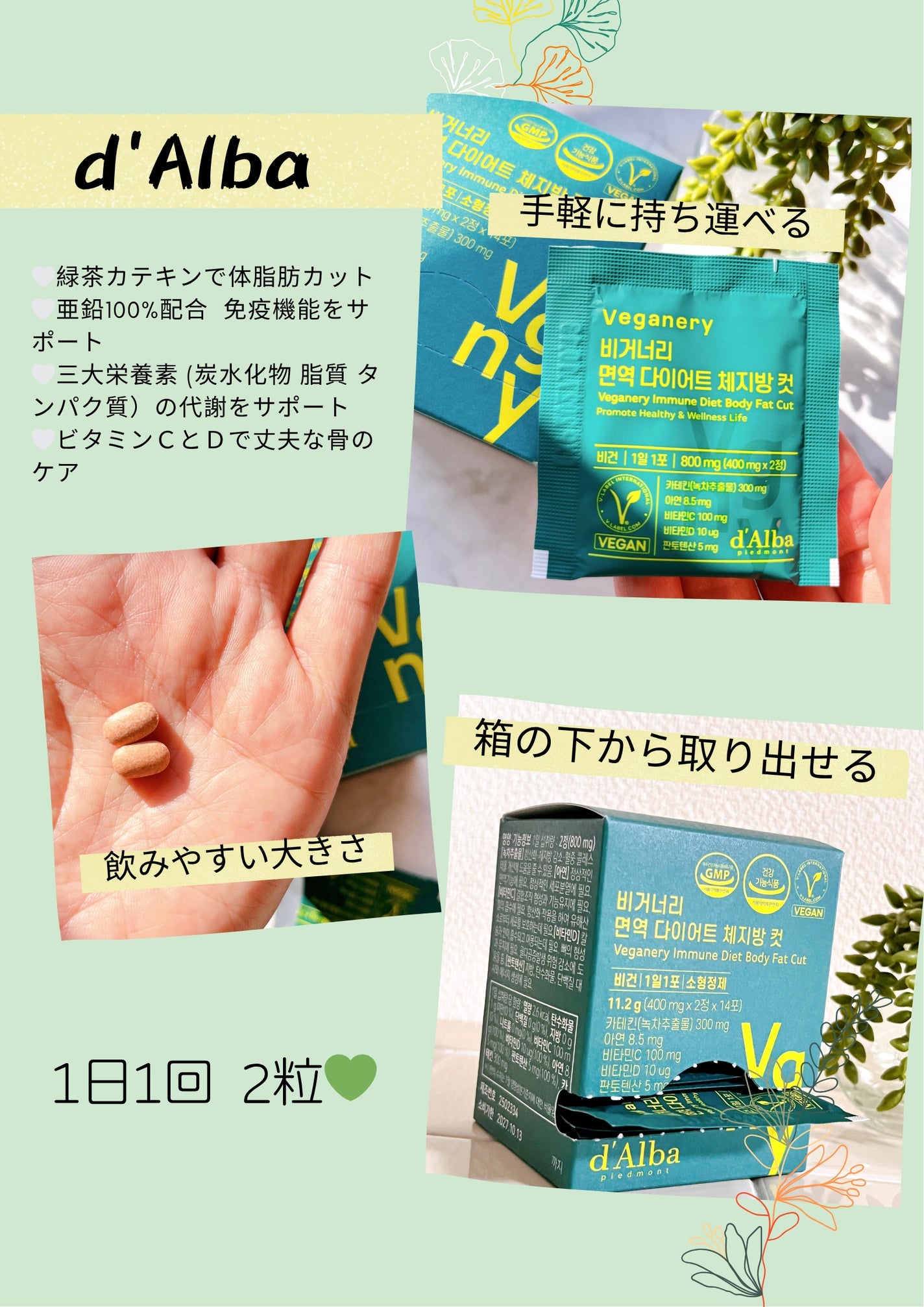 ヴィーガナリー免疫ダイエット 体脂肪カット (シャインマスカット味)/ダルバ/美容サプリメントを使ったクチコミ(1枚目)