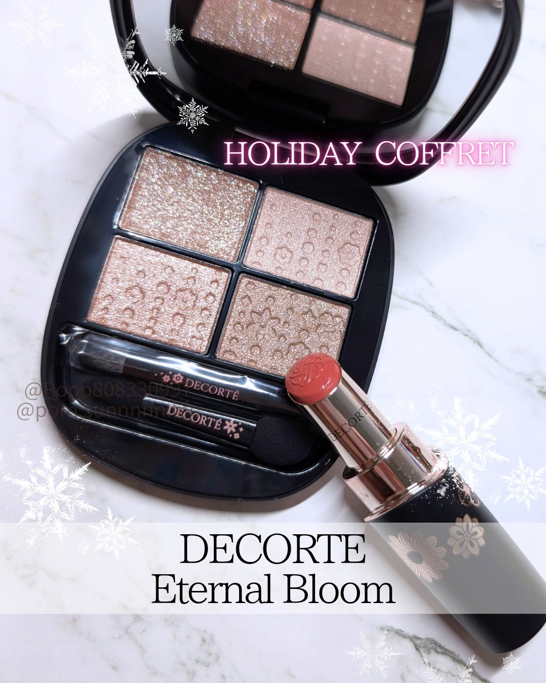 DECORTÉのホリデー🎄🎅🌟
エターナル ブルーム コレクションから
スキンシャドウ デザイニングパレット 08 brilliance blink
ルージュデコルテ クリームグロウ 26G blooming kiss

スキンシャド