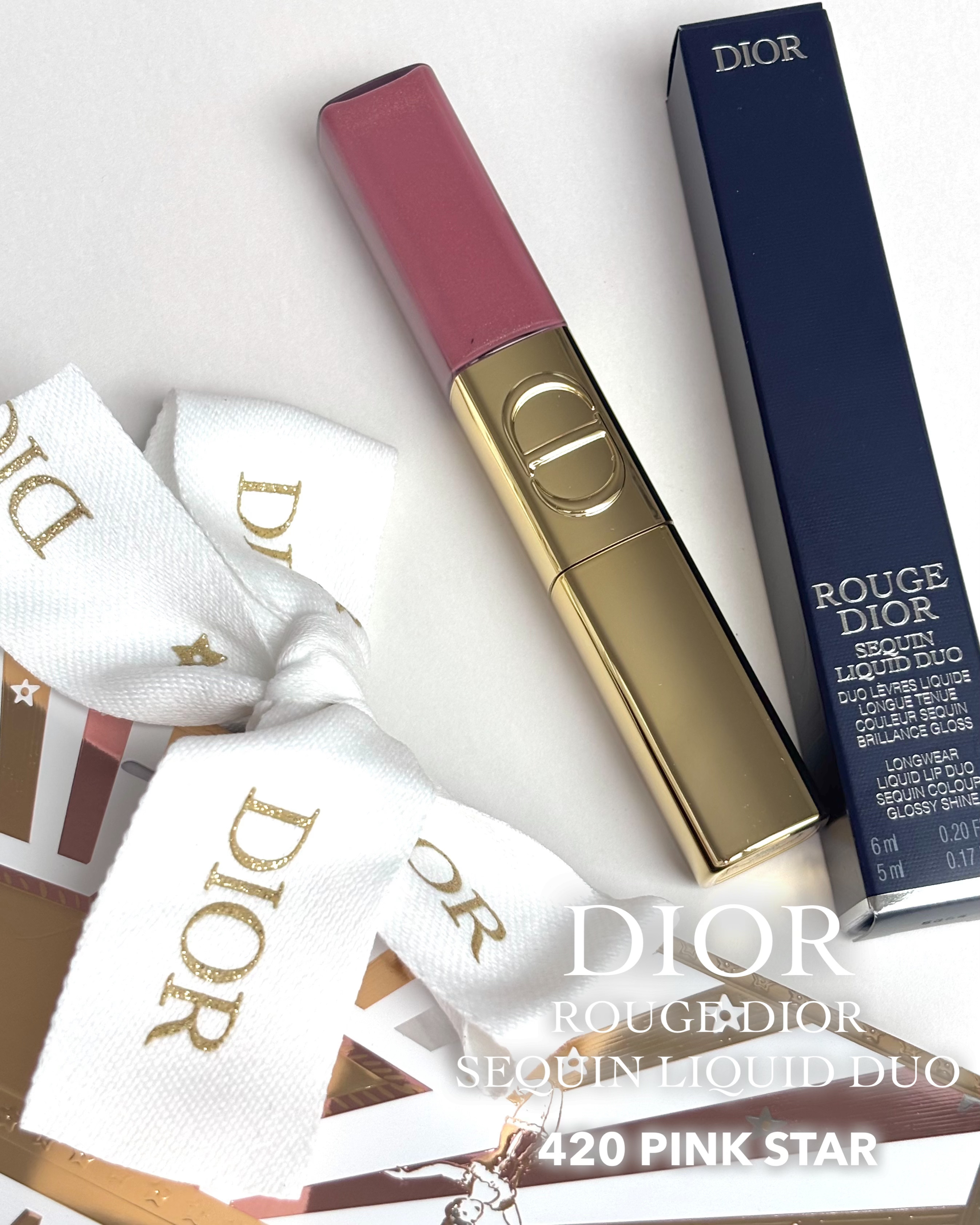 ルージュ ディオール シークイン リキッド デュオ（ホリデーコレクション 2025 限定品）/Dior/口紅・グロス・リップライナー・リップケアを使ったクチコミ（2枚目）