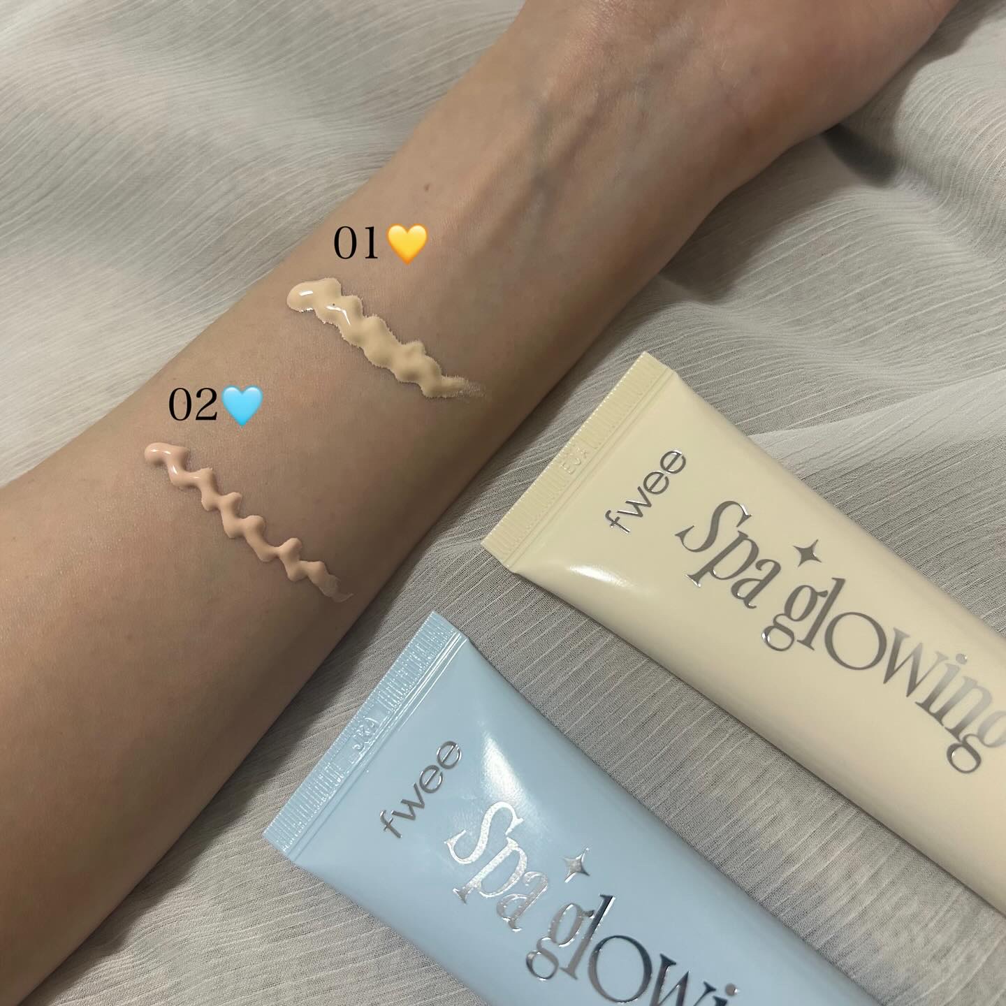 スパグロウUVトーンアップベース/fwee/化粧下地を使ったクチコミ（2枚目）