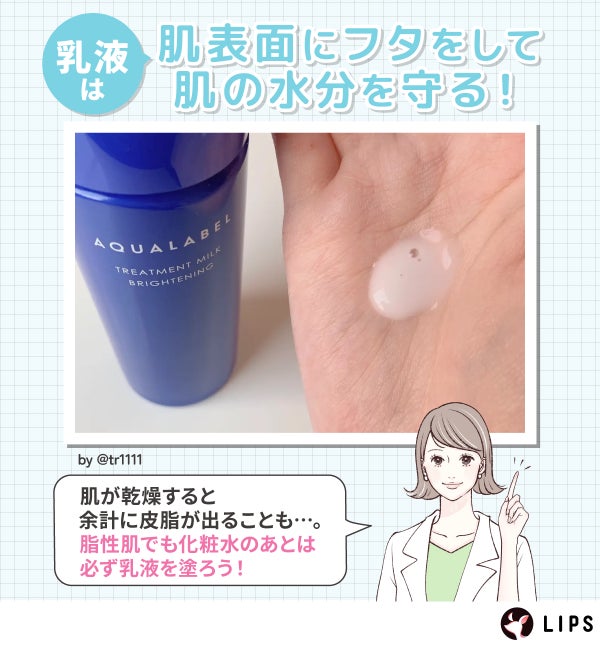 乳液は肌表面にフタをして肌の水分を守る!