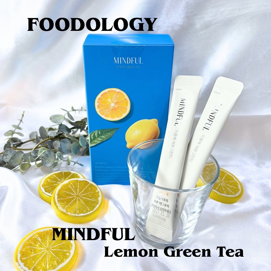 日韓で大人気のダイエットサプリブランド
【フードオロジー】のマインドフル地中海レモングリーンティー🍋🍃

韓国アイドルが毎朝飲んでいると話題の
「レモン＋はちみつ＋緑茶」のドリンクを手軽に楽しめます。

さっぱりした甘さのレモンティー�