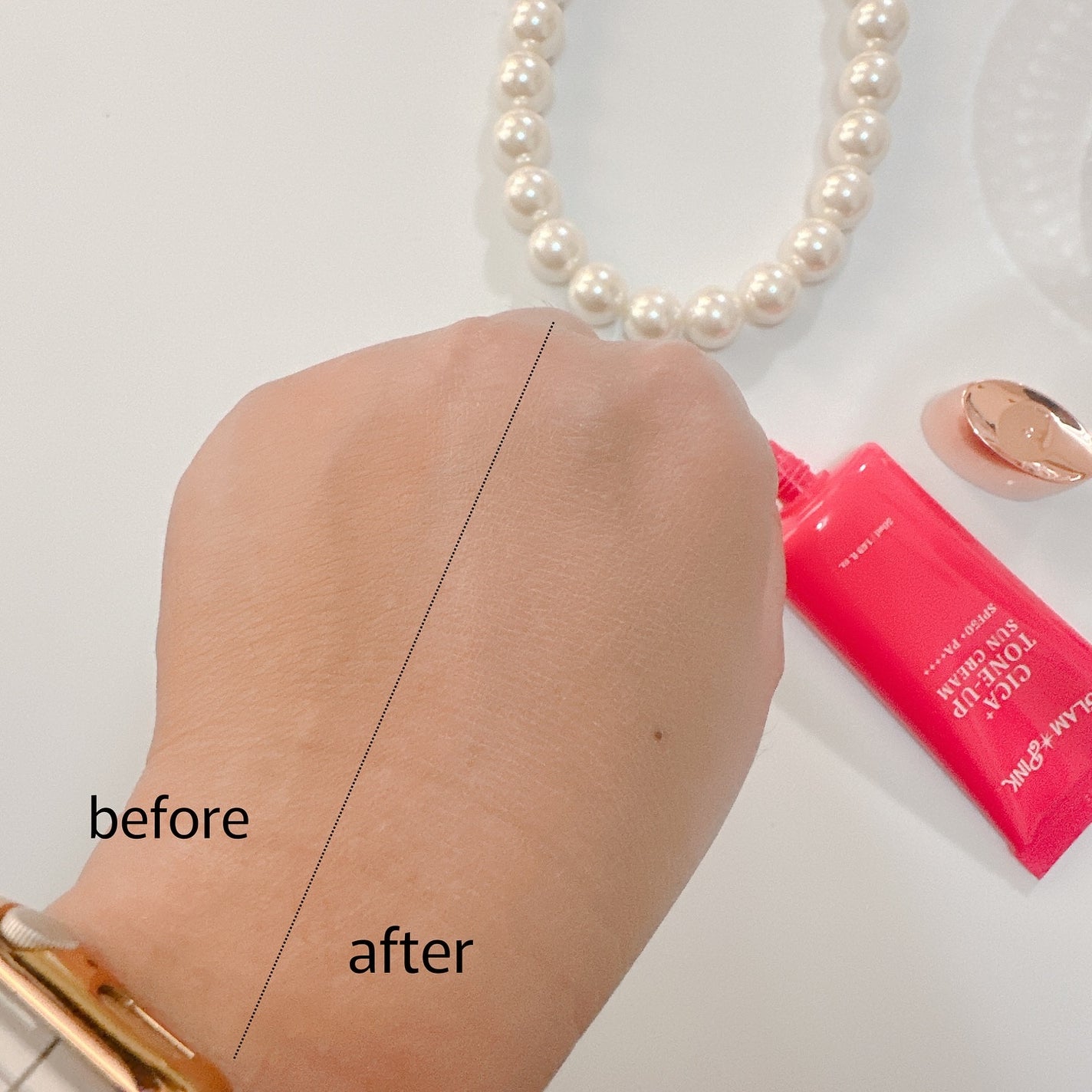 シカプラス トーンアップ サンスクリーン/Glam Pink/日焼け止めクリームを使ったクチコミ(5枚目)