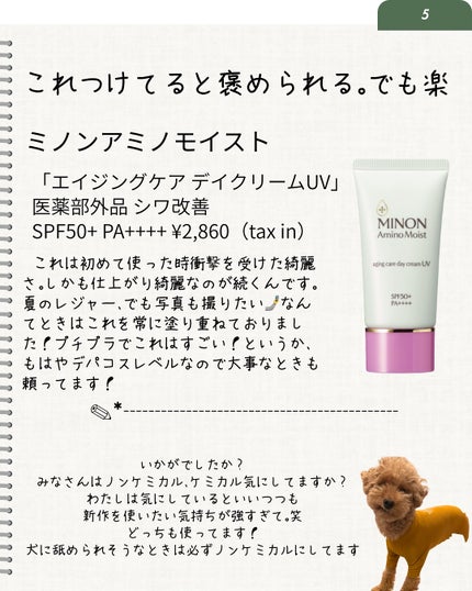 ミノン アミノモイスト エイジングケア デイクリームUV/ミノン/日焼け止めクリームを使ったクチコミ(6枚目)