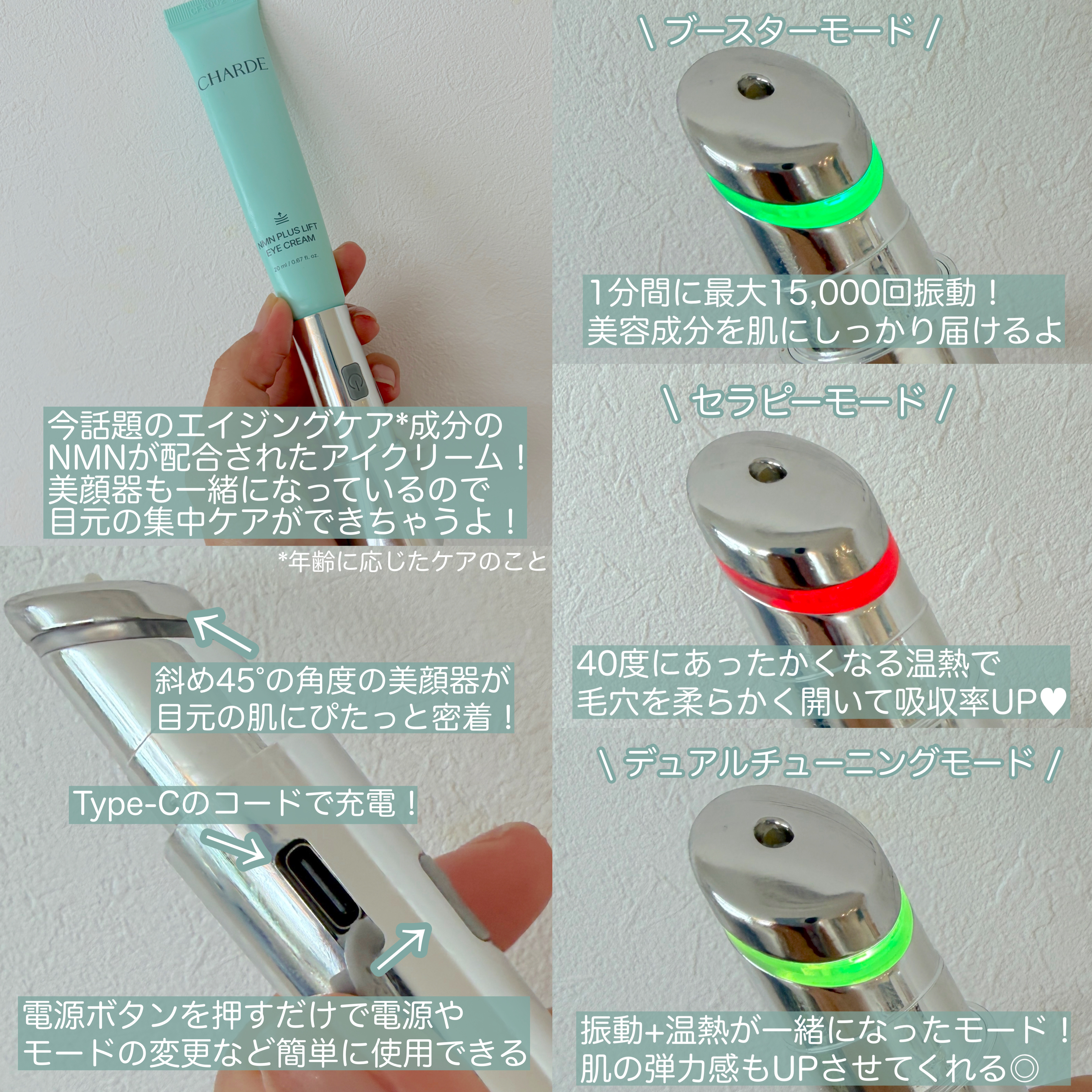 NMNプラスリフトアイクリーム/CHARDE/アイケア・アイクリームを使ったクチコミ（2枚目）