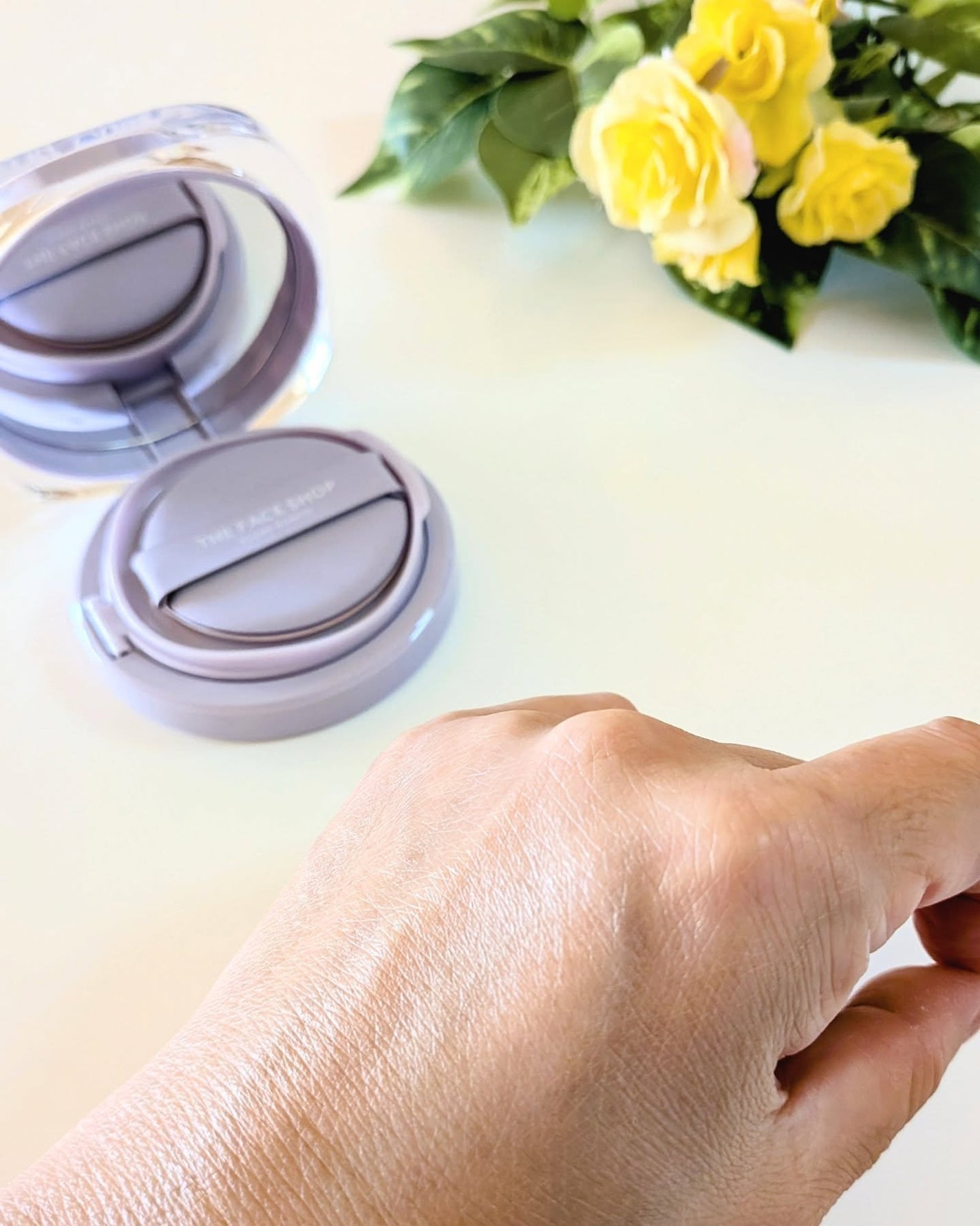 インクラスティングクッションメッシュグロウ/THE FACE SHOP/クッションファンデーションを使ったクチコミ(5枚目)