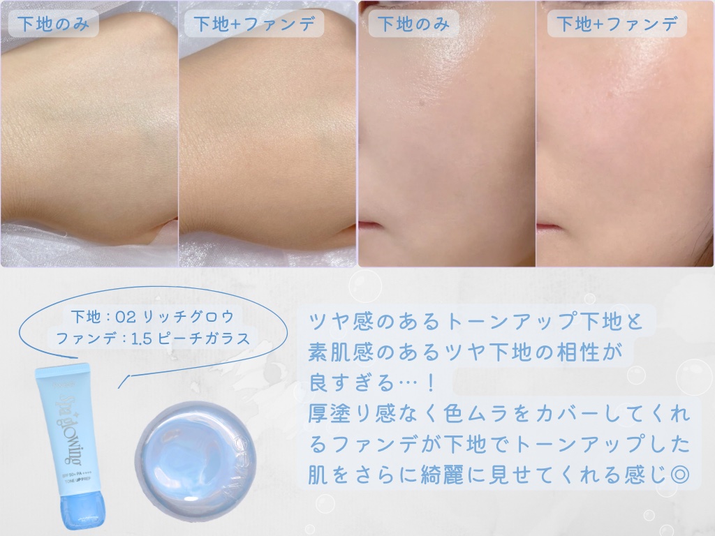スパグロウUVトーンアップベース/fwee/化粧下地を使ったクチコミ（2枚目）