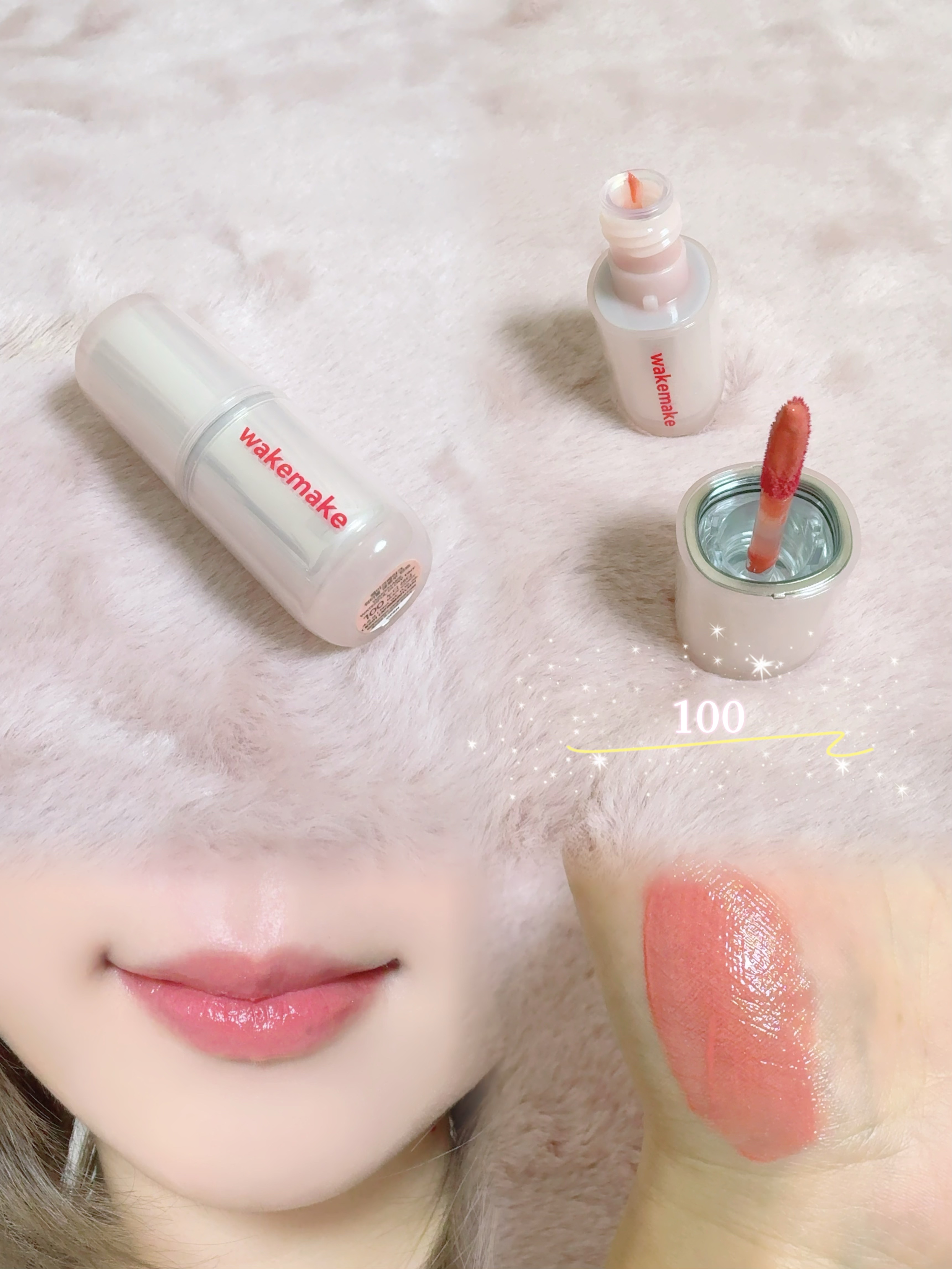 ウォータフルグロウティント/wakemake/リップティントを使ったクチコミ（1枚目）