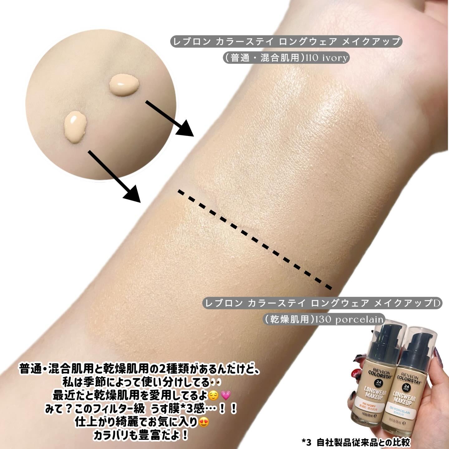 カラーステイ ロングウェア メイクアップ/REVLON/リキッドファンデーションを使ったクチコミ（3枚目）