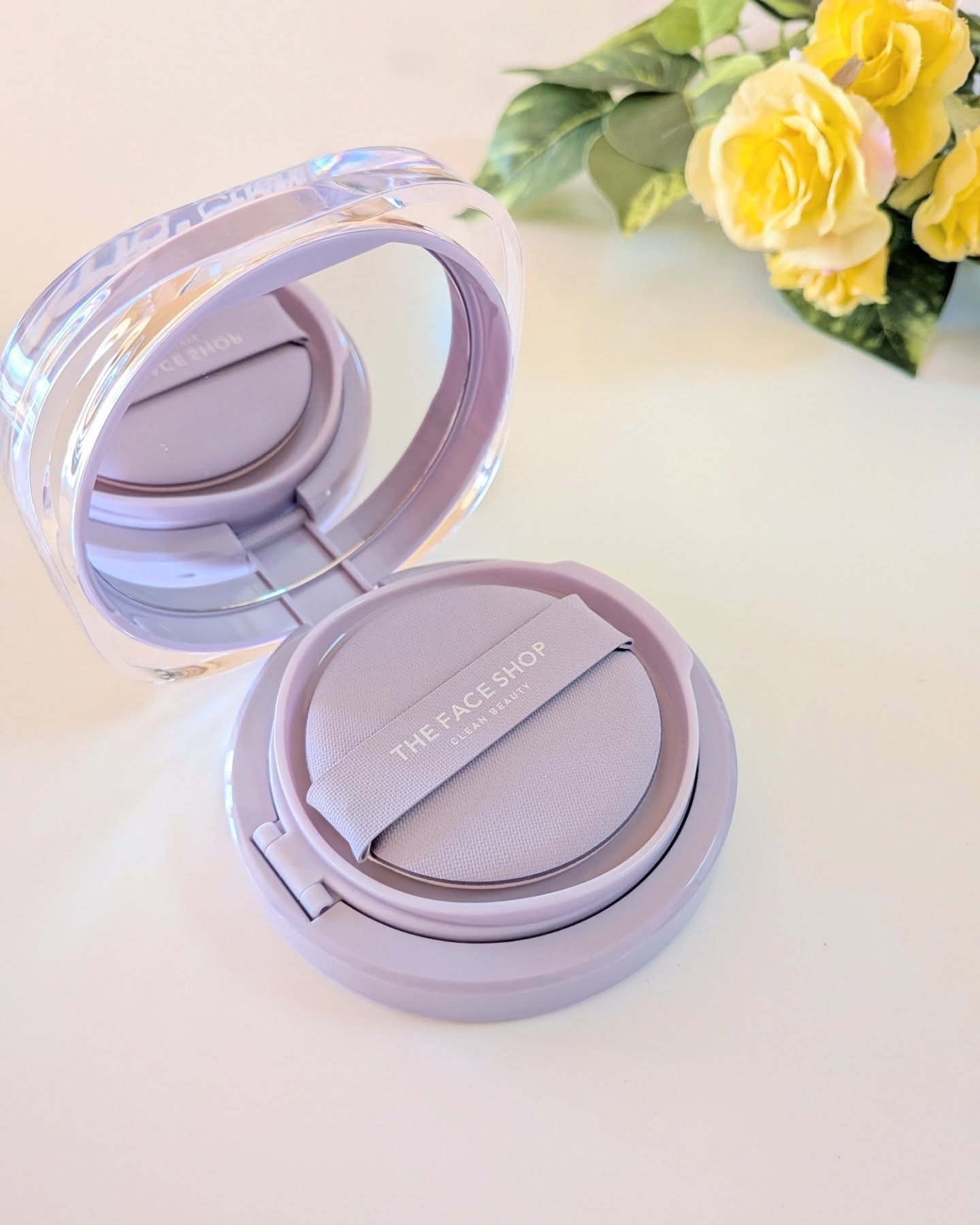 インクラスティングクッションメッシュグロウ/THE FACE SHOP/クッションファンデーションを使ったクチコミ（2枚目）